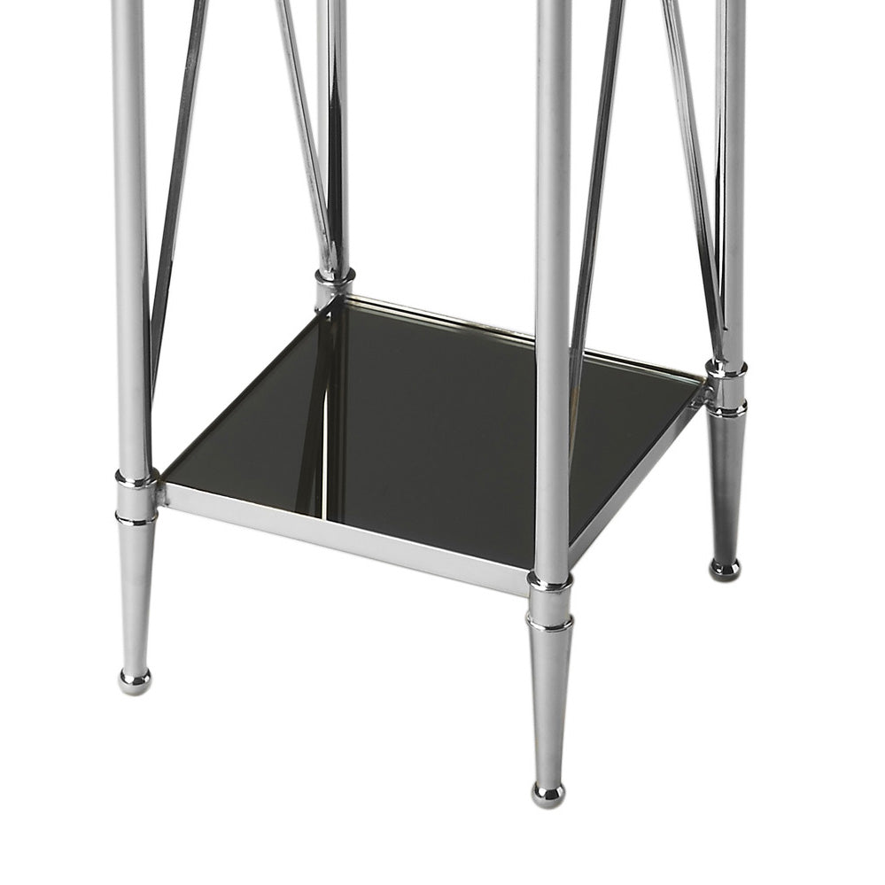 Butler Specialty Company Deidre 9.25 in. W x 35.75 in. H Glass and Metal Pedestal Plant Stand, Multi-Color