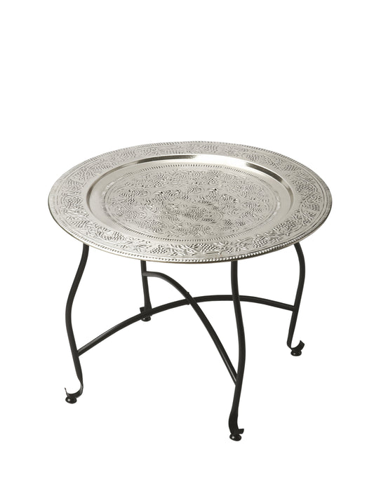 Agadir Metal Moroccan Tray  Side Table in Multi-Color  2866025