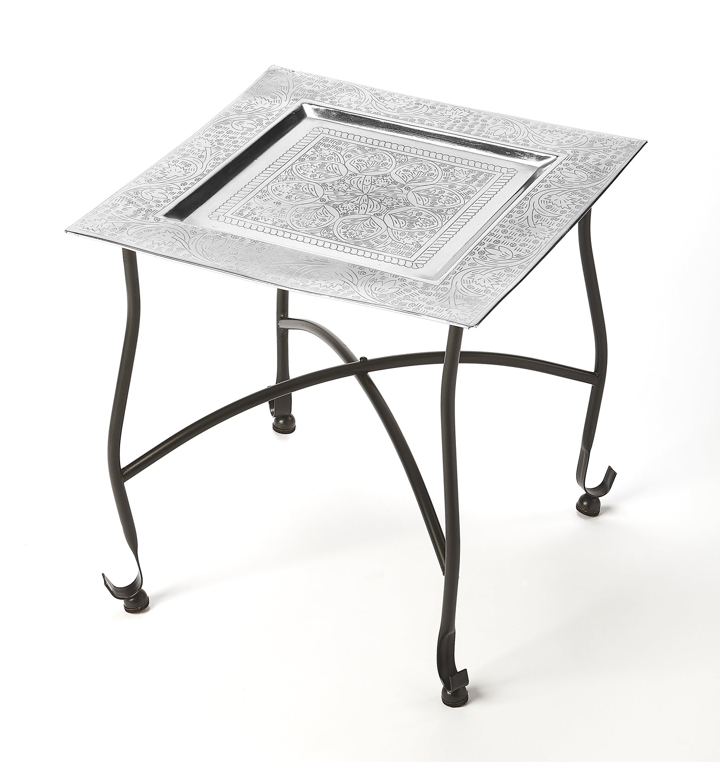 Bahia Metal Moroccan Tray Side Table in Multi-Color 2867025