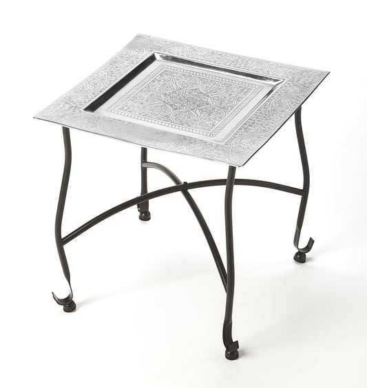 Bahia Metal Moroccan Tray Side Table in Multi-Color 2867025