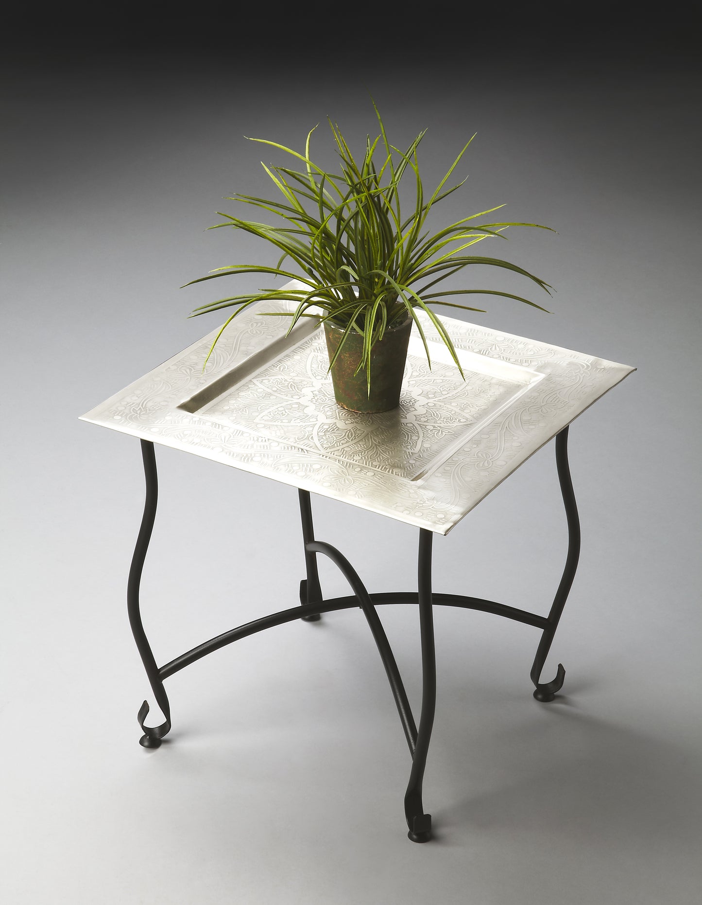 Bahia Metal Moroccan Tray Side Table in Multi-Color 2867025