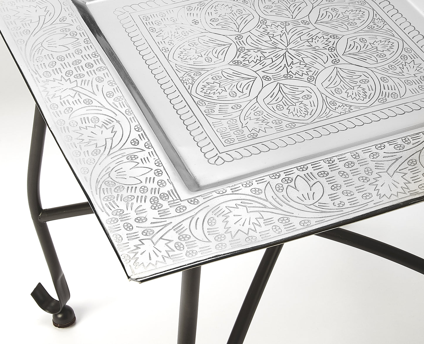 Bahia Metal Moroccan Tray Side Table in Multi-Color 2867025