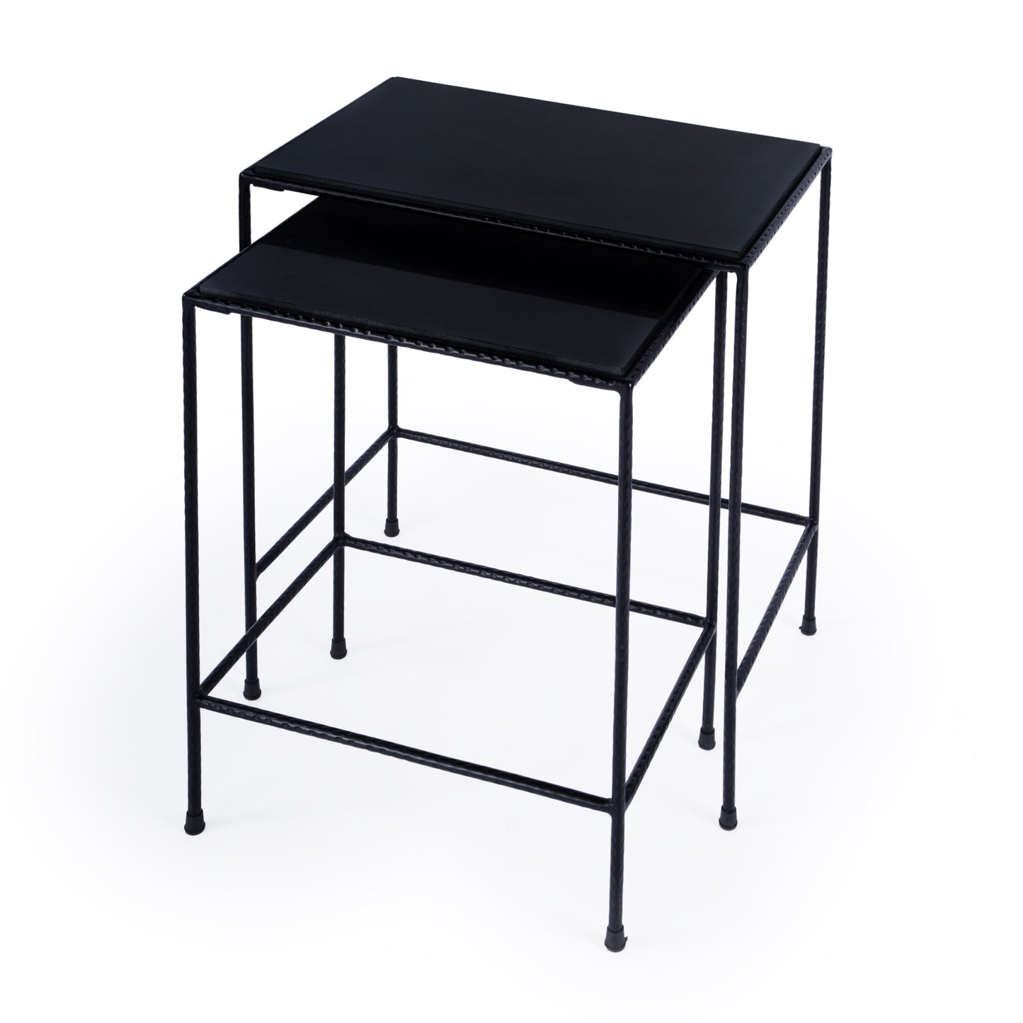 Butler Specialty Company Carrera Outdoor Rectangular Set of 2 Nesting Tables, Black