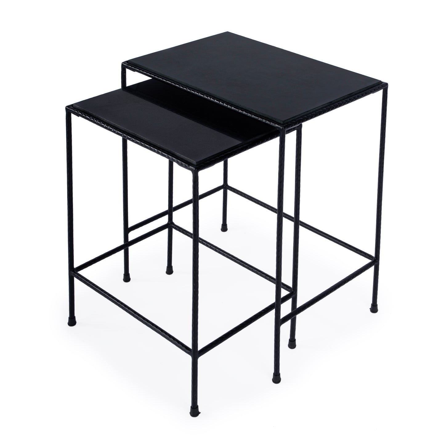 Butler Specialty Company Carrera Outdoor Rectangular Set of 2 Nesting Tables, Black