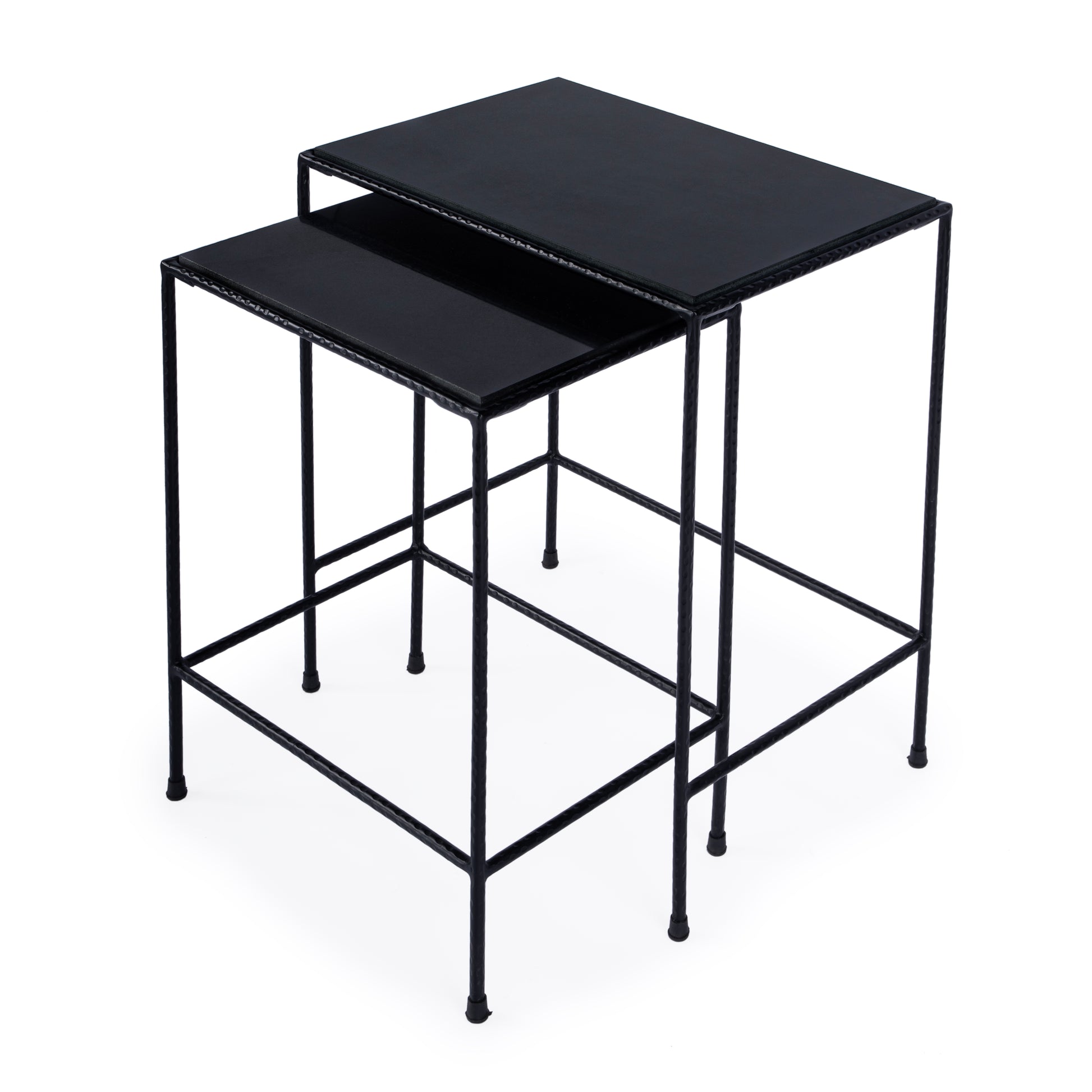 Butler Specialty Company Carrera Outdoor Rectangular Set of 2 Nesting Tables, Black