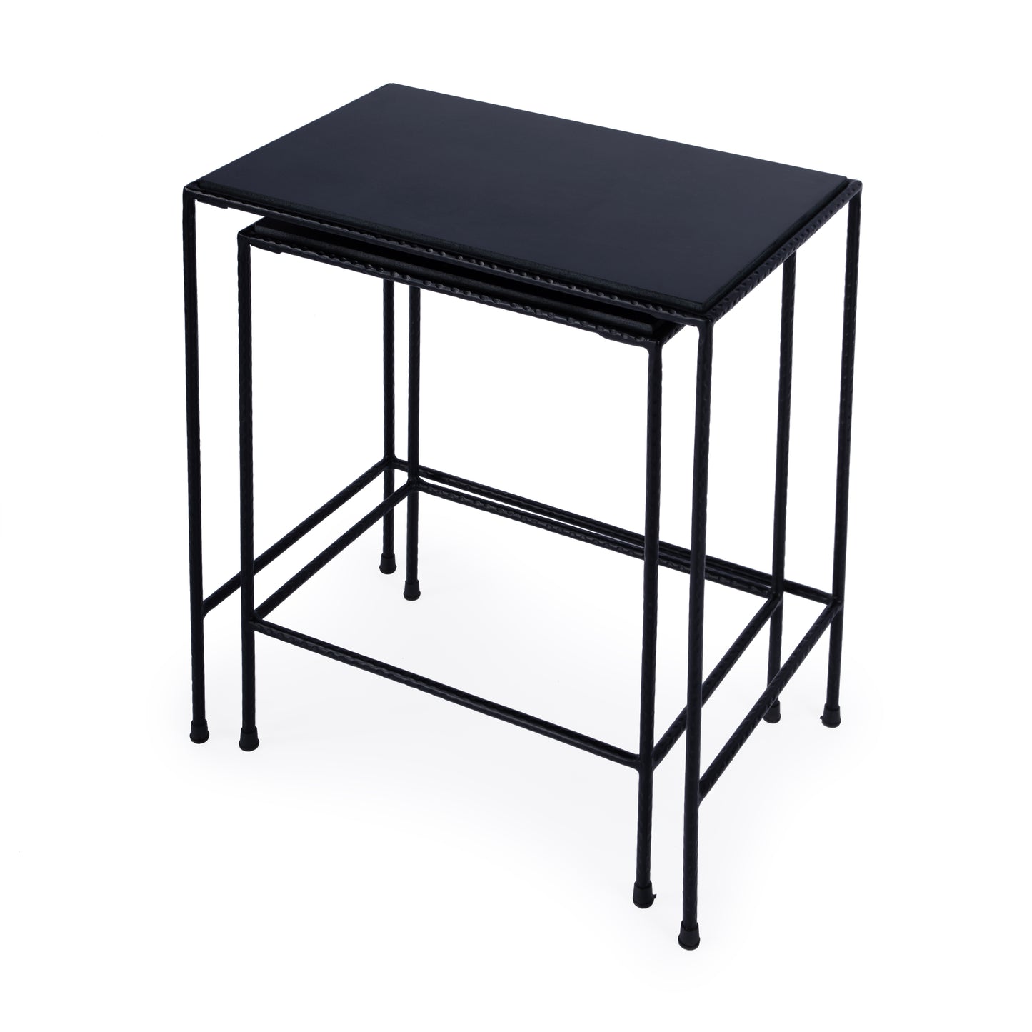 Butler Specialty Company Carrera Outdoor Rectangular Set of 2 Nesting Tables, Black
