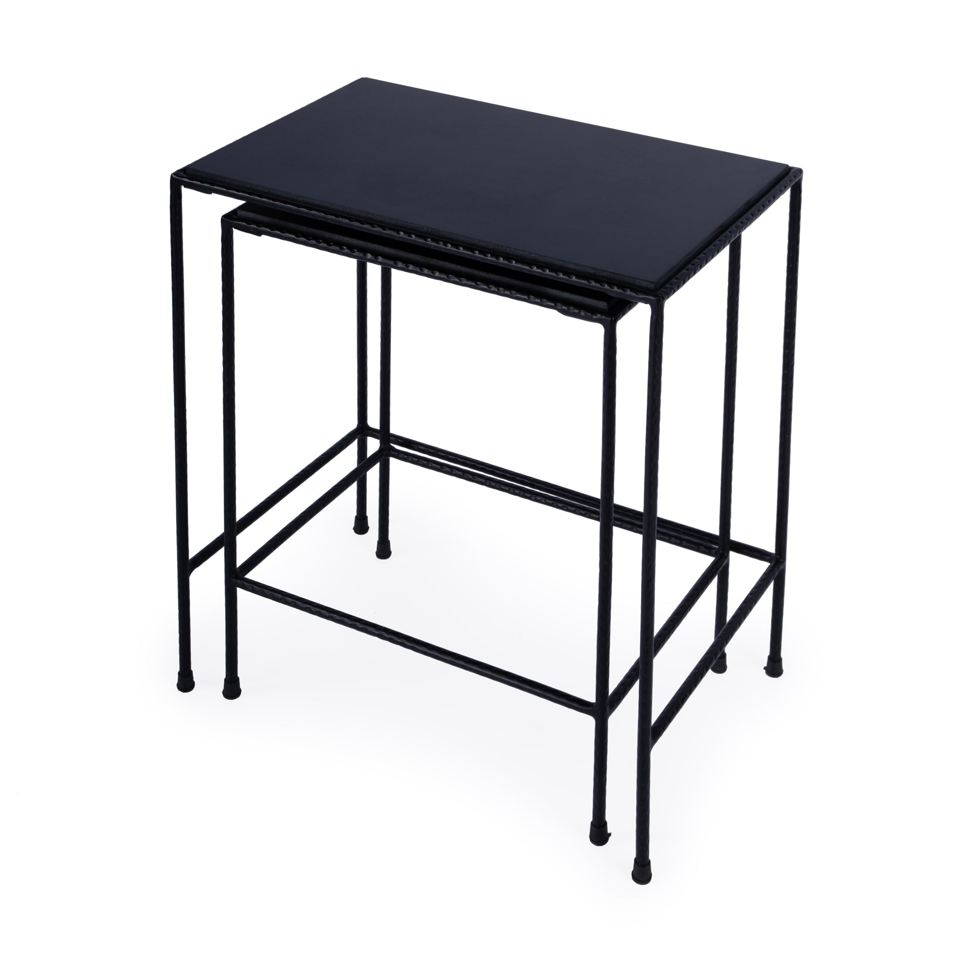 Butler Specialty Company Carrera Outdoor Rectangular Set of 2 Nesting Tables, Black