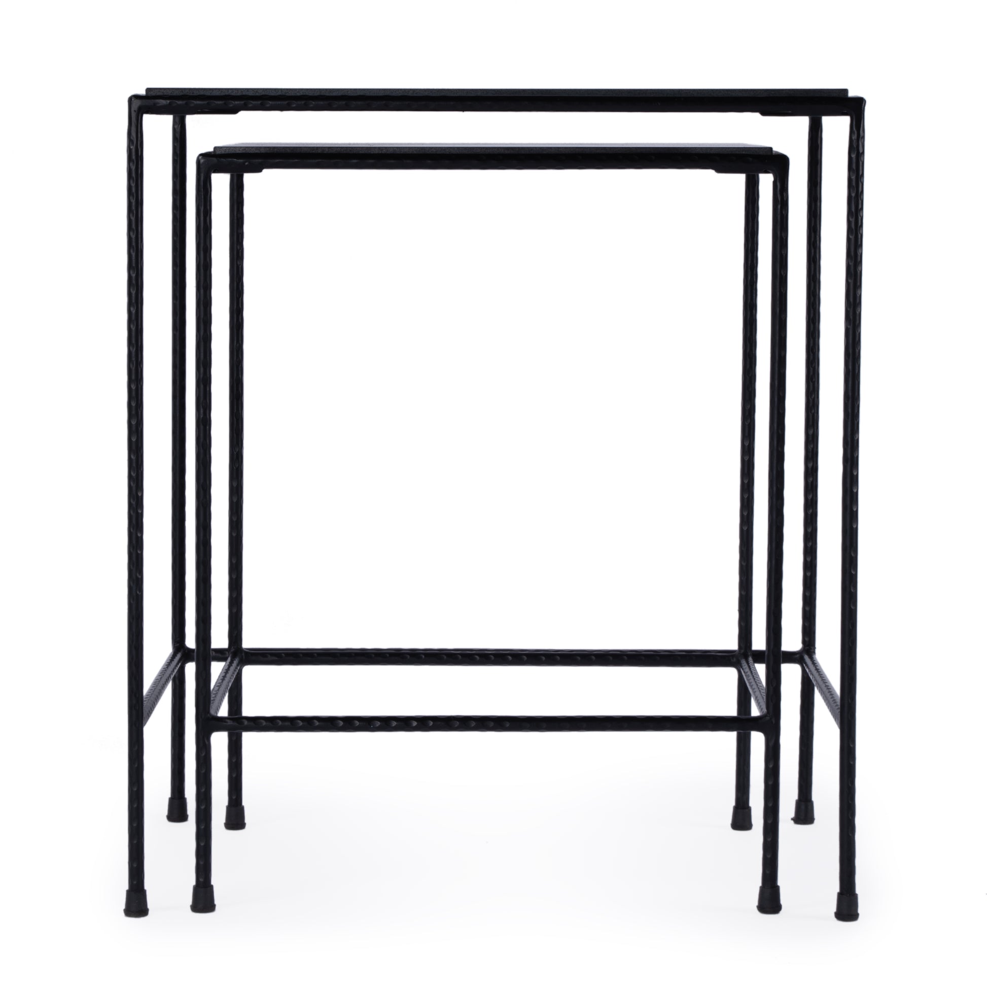 Butler Specialty Company Carrera Outdoor Rectangular Set of 2 Nesting Tables, Black