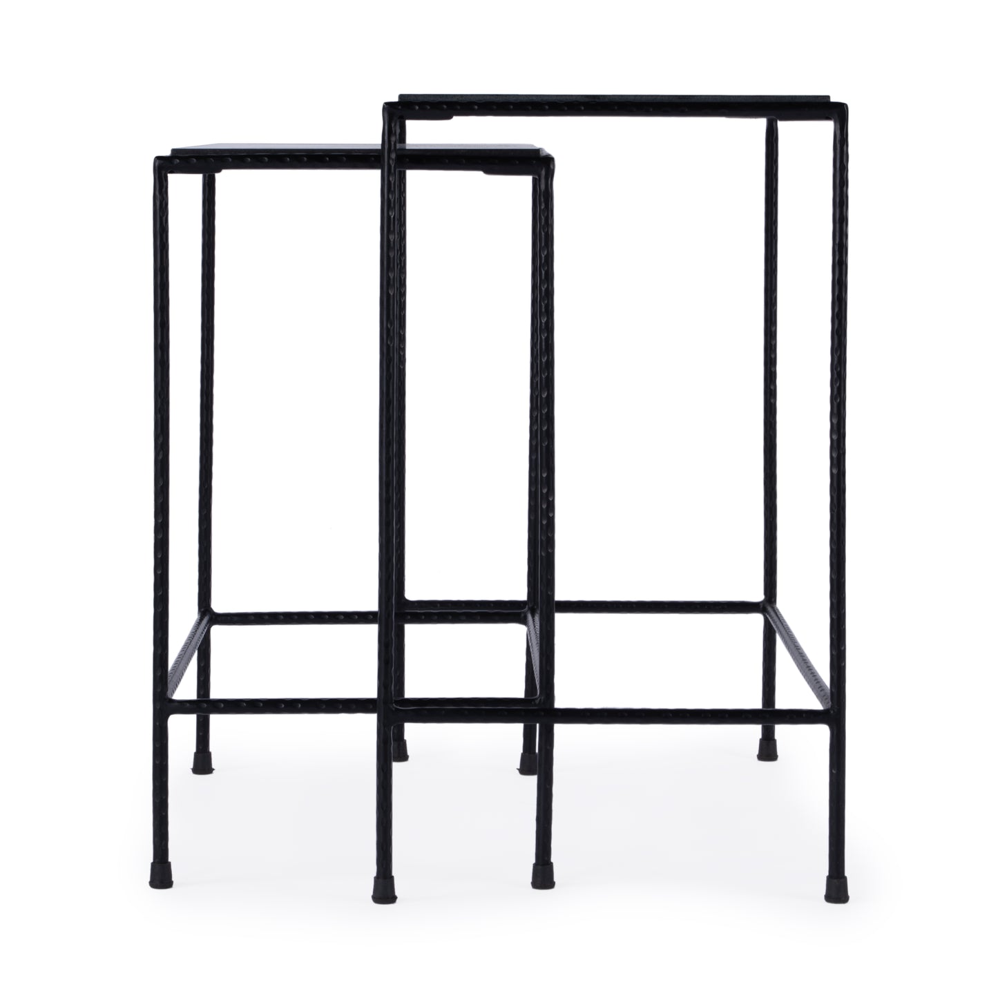 Butler Specialty Company Carrera Outdoor Rectangular Set of 2 Nesting Tables, Black