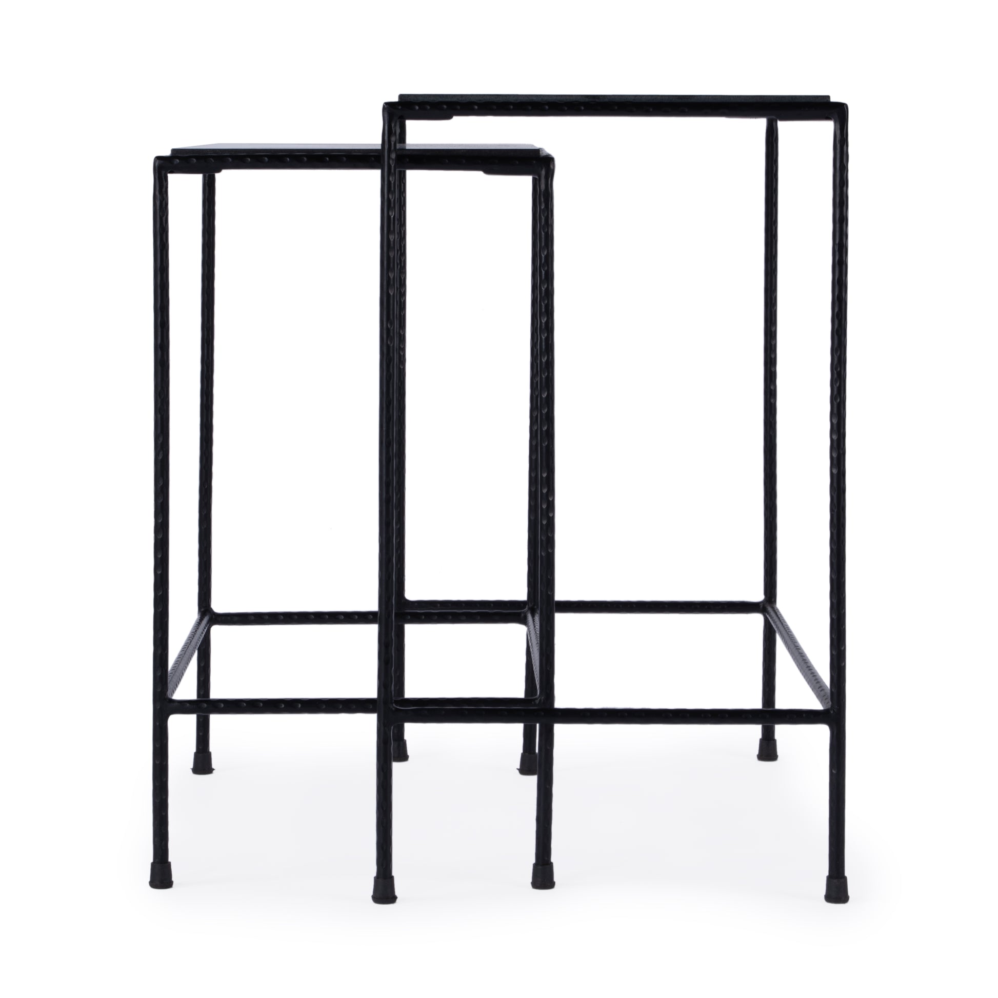 Butler Specialty Company Carrera Outdoor Rectangular Set of 2 Nesting Tables, Black