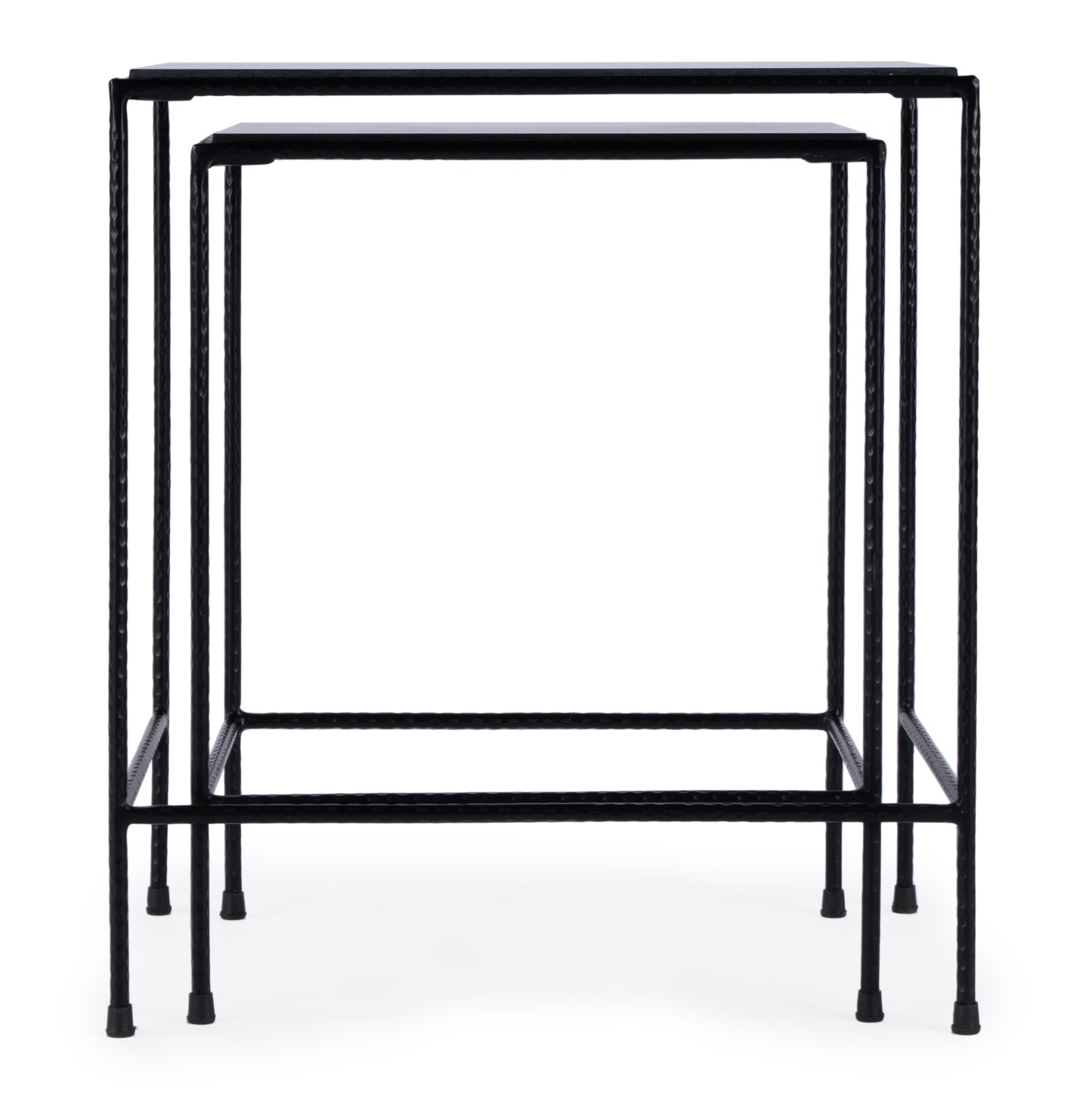 Butler Specialty Company Carrera Outdoor Rectangular Set of 2 Nesting Tables, Black