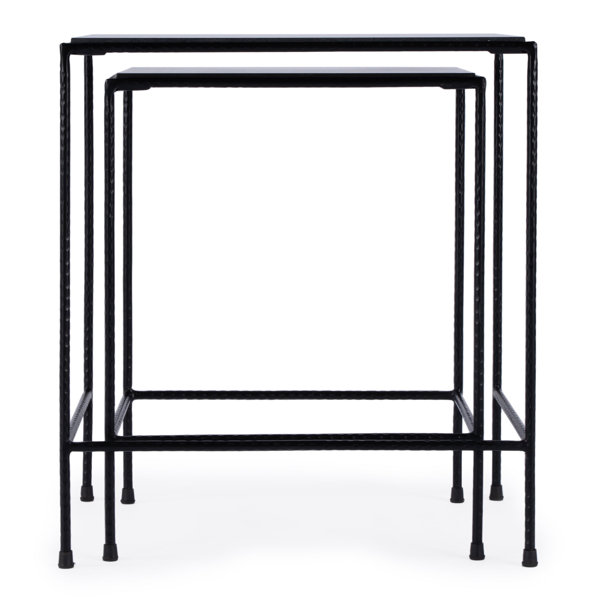 Butler Specialty Company Carrera Outdoor Rectangular Set of 2 Nesting Tables, Black