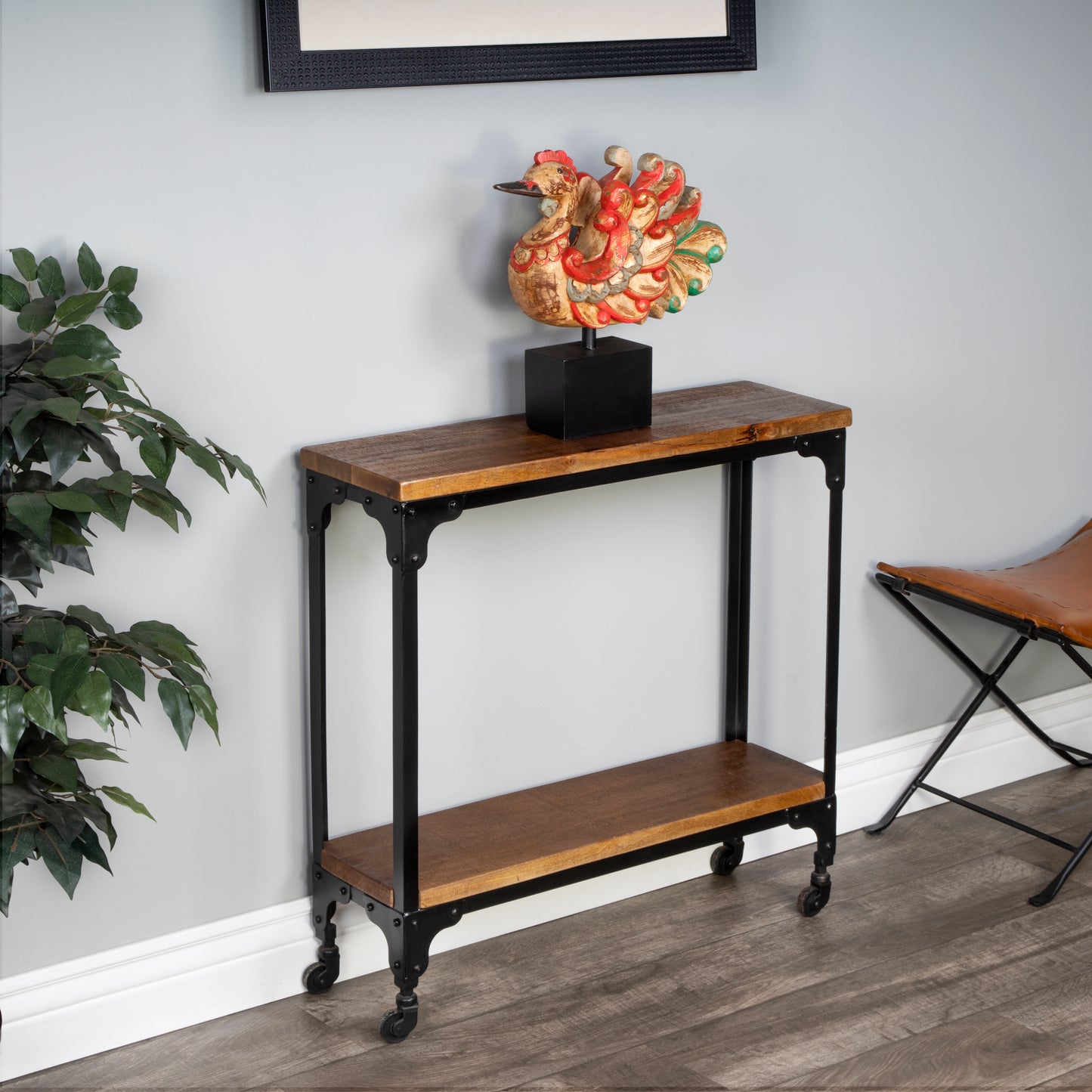 Gandolph Industrial Chic Console Table in Medium Brown 2873120