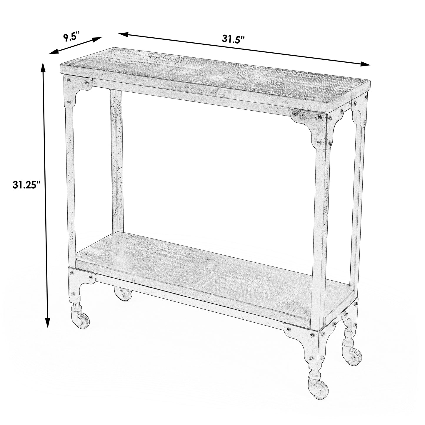 Gandolph Industrial Chic Console Table in Medium Brown 2873120
