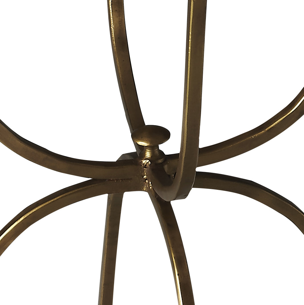 Butler Specialty Company Hager 16 in. W Round Marble & Metal Side Table, Multi-Color