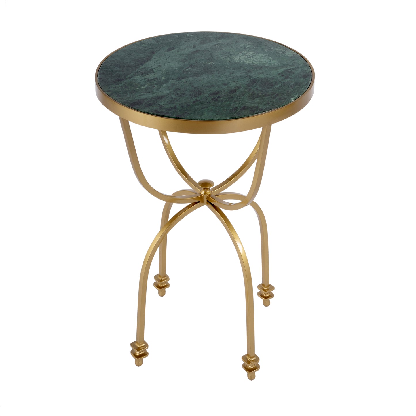Butler Specialty Company Hager 16 in. W Round Marble & Metal Side Table, Green