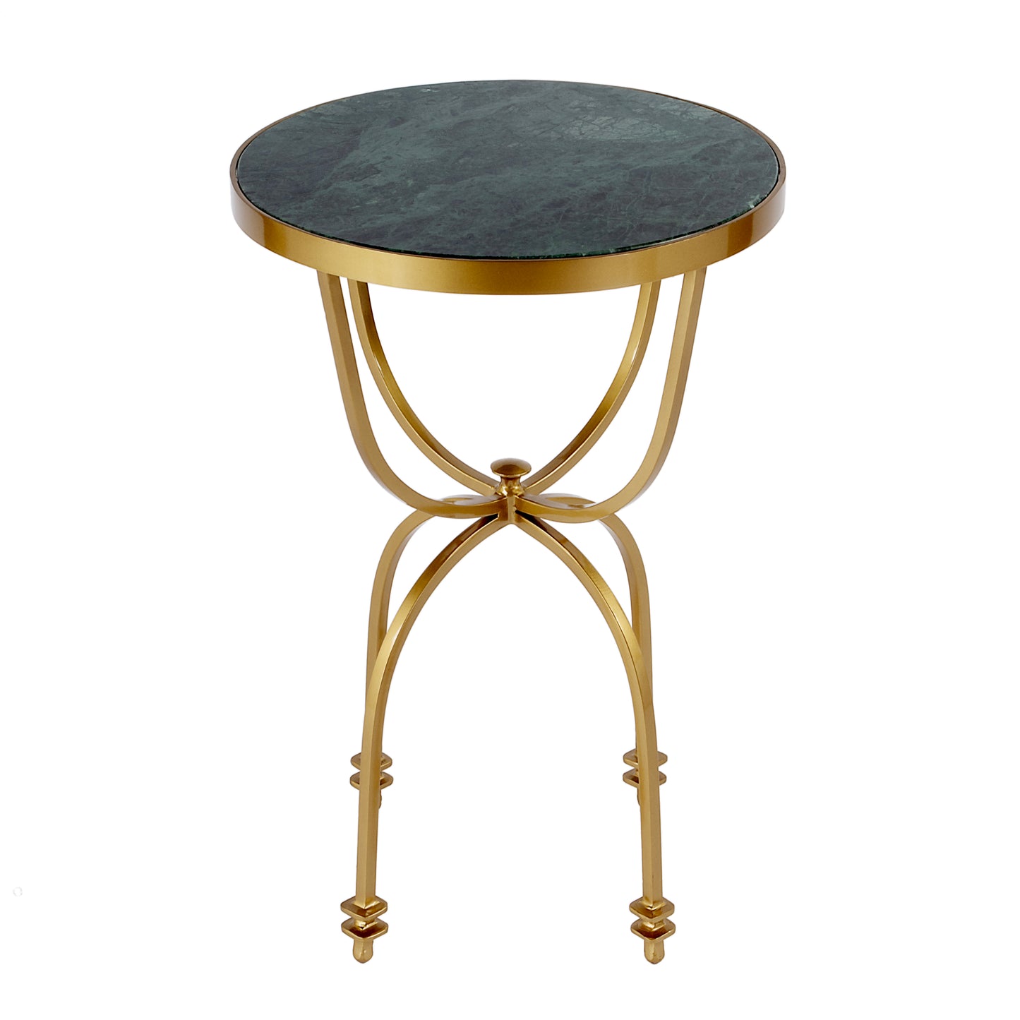 Butler Specialty Company Hager 16 in. W Round Marble & Metal Side Table, Green