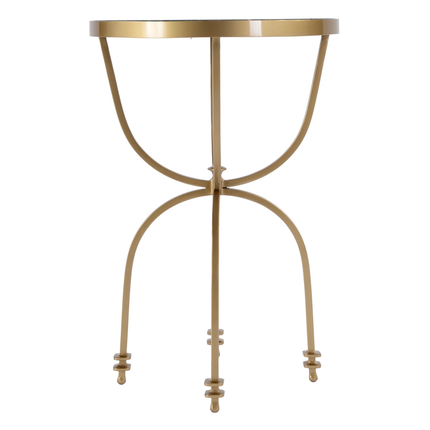 Butler Specialty Company Hager 16 in. W Round Marble & Metal Side Table, Green