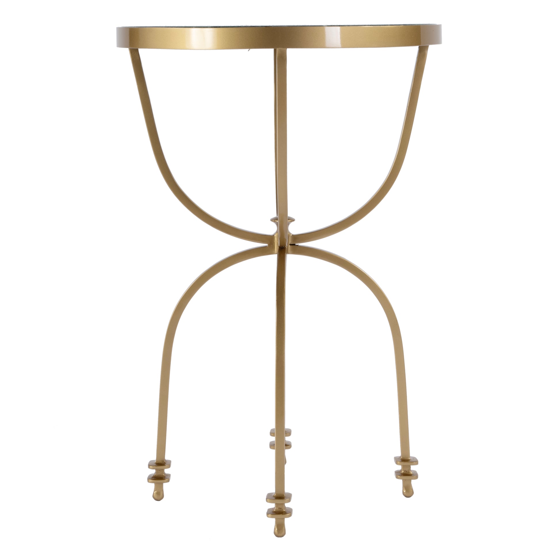 Butler Specialty Company Hager 16 in. W Round Marble & Metal Side Table, Green