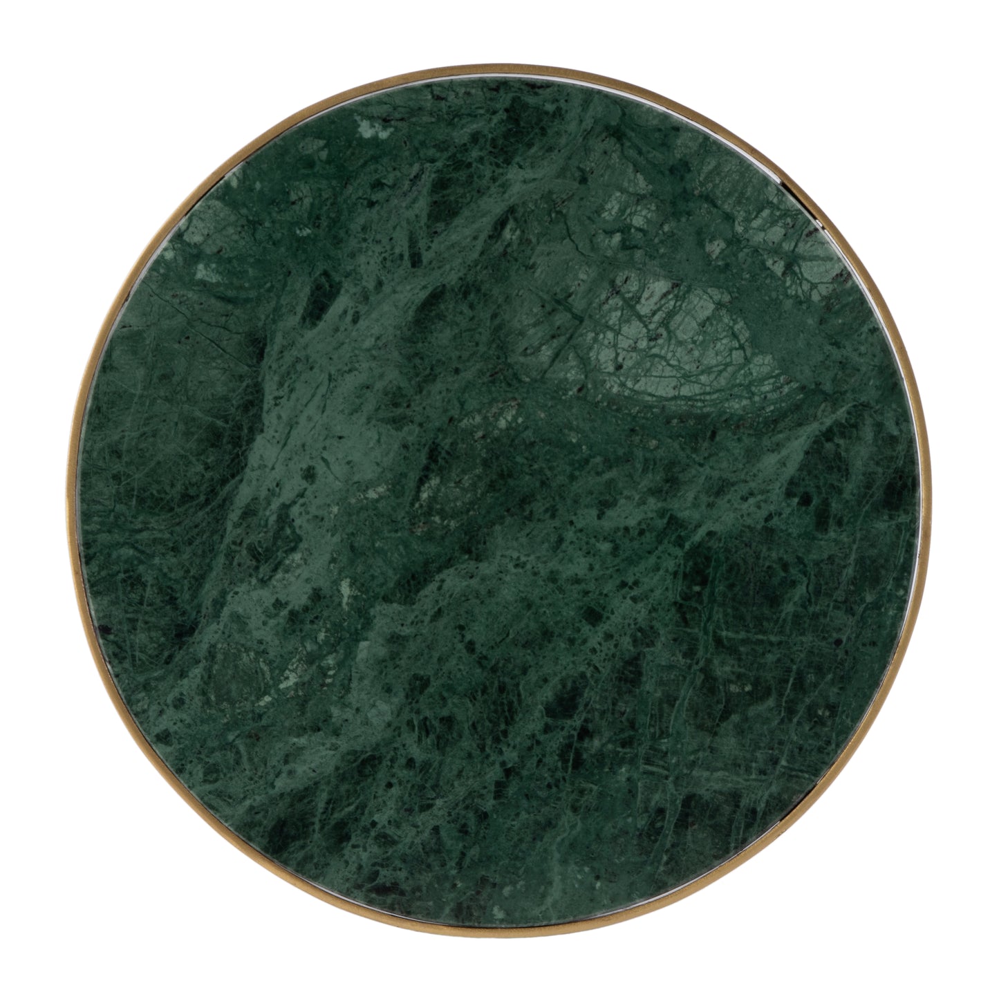 Butler Specialty Company Hager 16 in. W Round Marble & Metal Side Table, Green