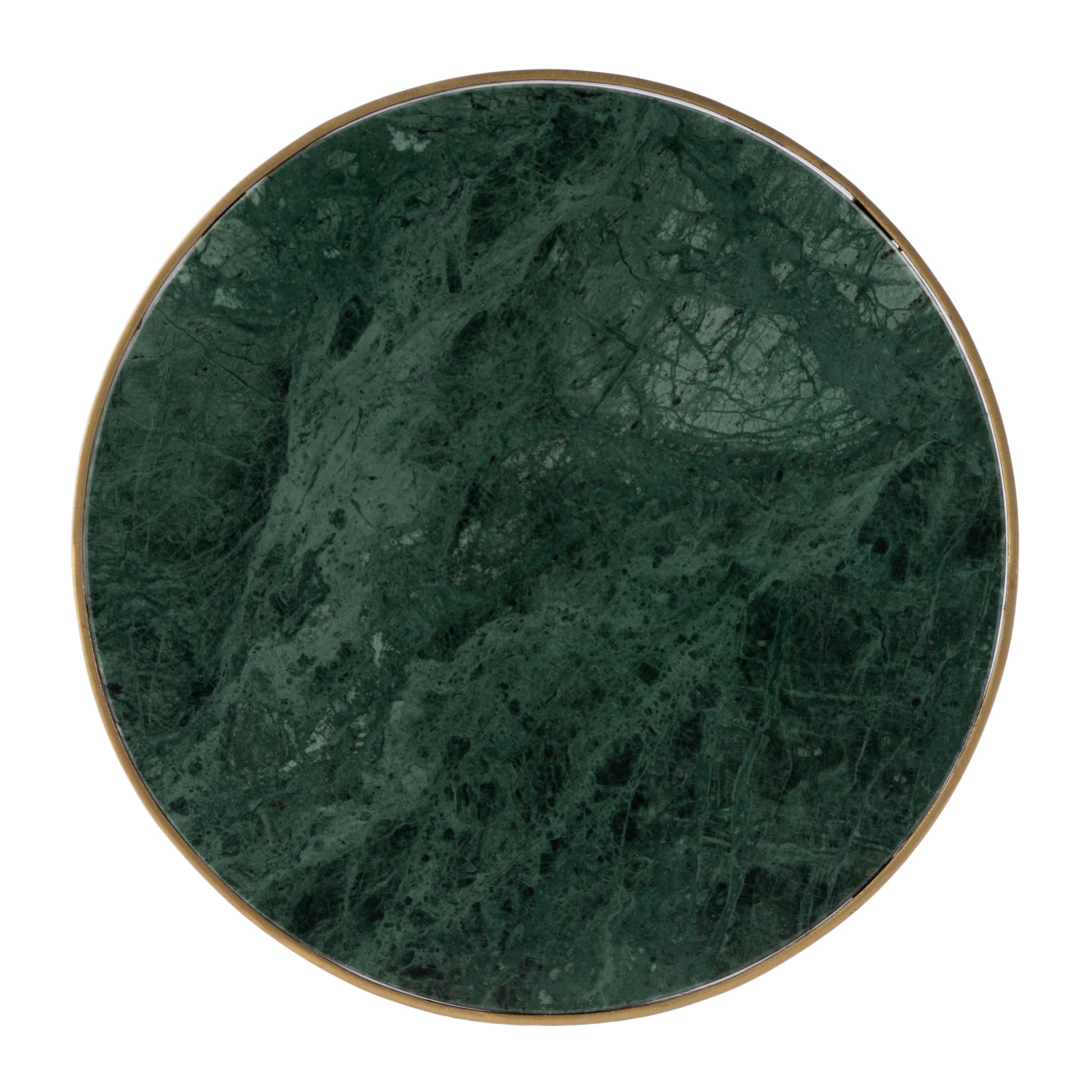 Butler Specialty Company Hager 16 in. W Round Marble & Metal Side Table, Green
