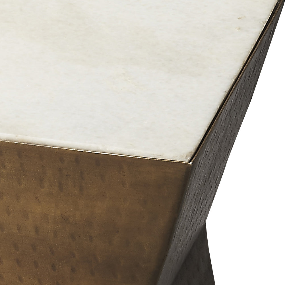 Butler Specialty Company Asheville 12 in. W Square Marble and Metal Single Bunching SideTable, Multi-Color