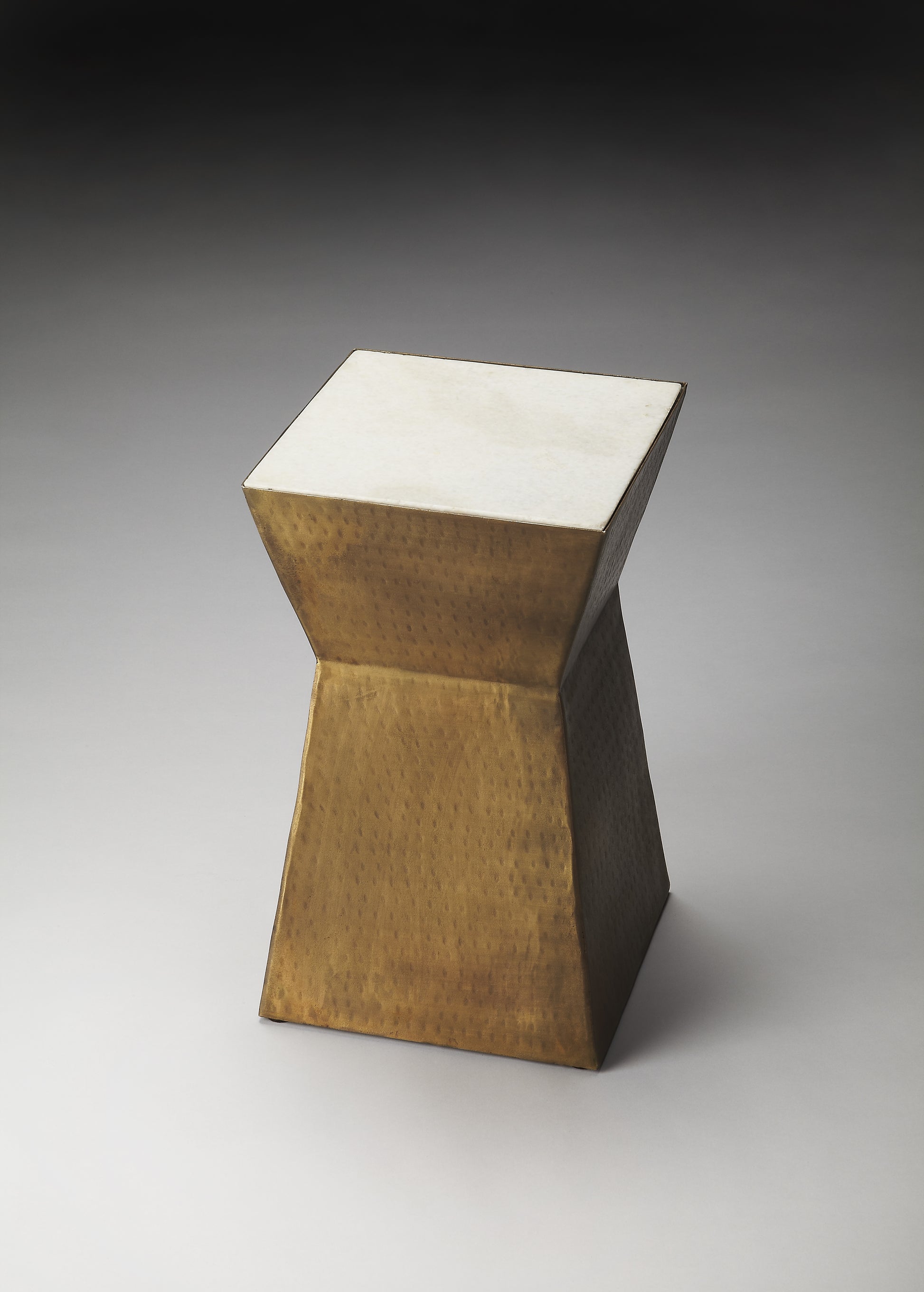 Butler Specialty Company Asheville 12 in. W Square Marble and Metal Single Bunching SideTable, Multi-Color