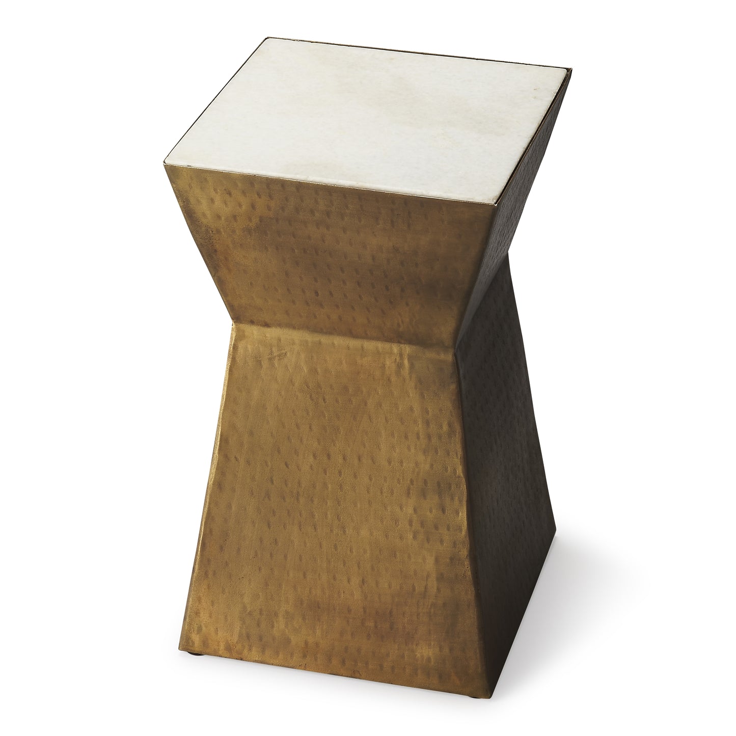 Butler Specialty Company Asheville 12 in. W Square Marble and Metal Single Bunching SideTable, Multi-Color