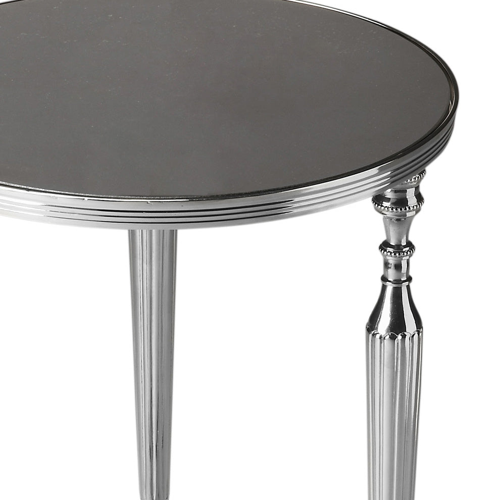 Butler Specialty Company Ciara 16.25 in. W Round Glass and Metal Side Table, Multi-Color