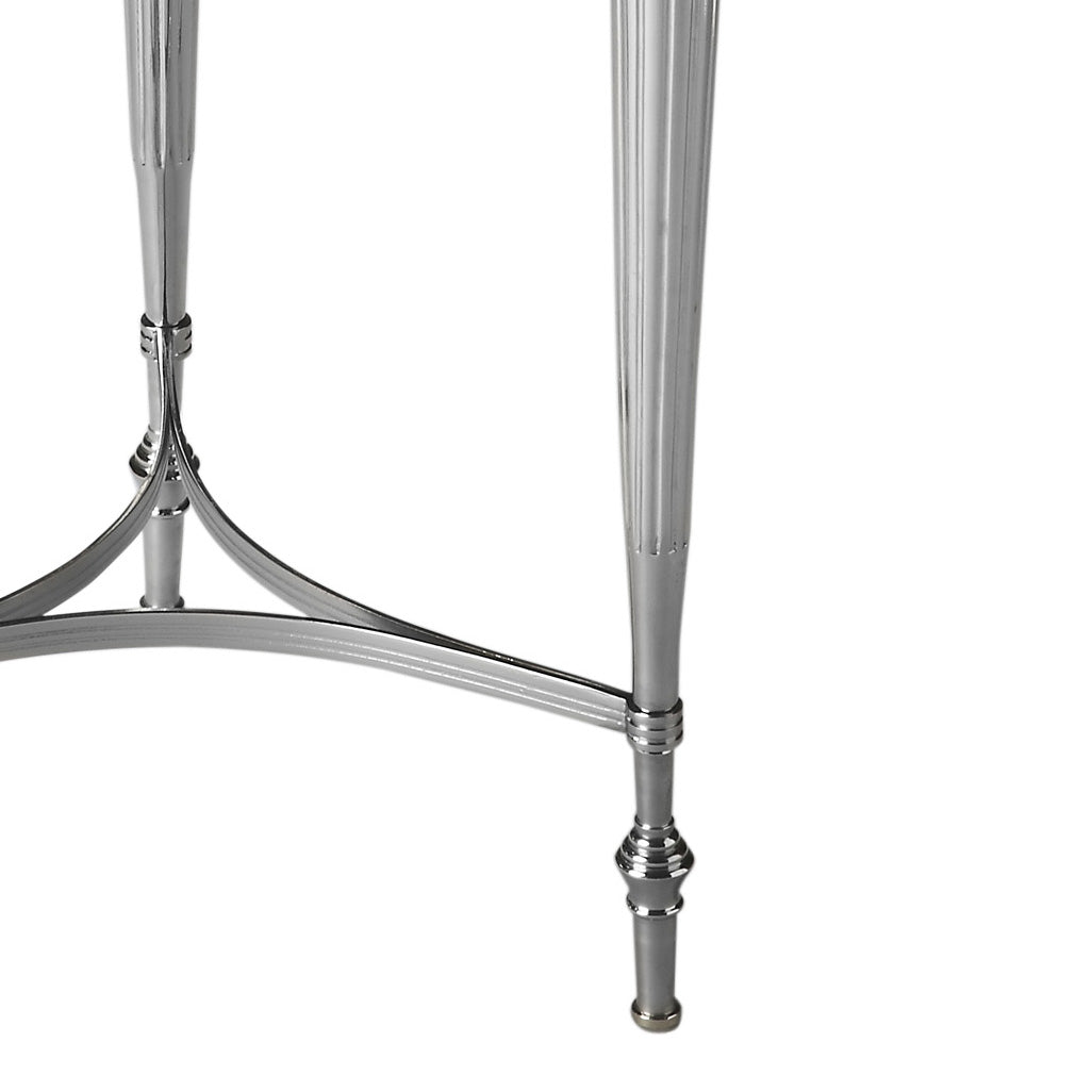 Butler Specialty Company Ciara 16.25 in. W Round Glass and Metal Side Table, Multi-Color
