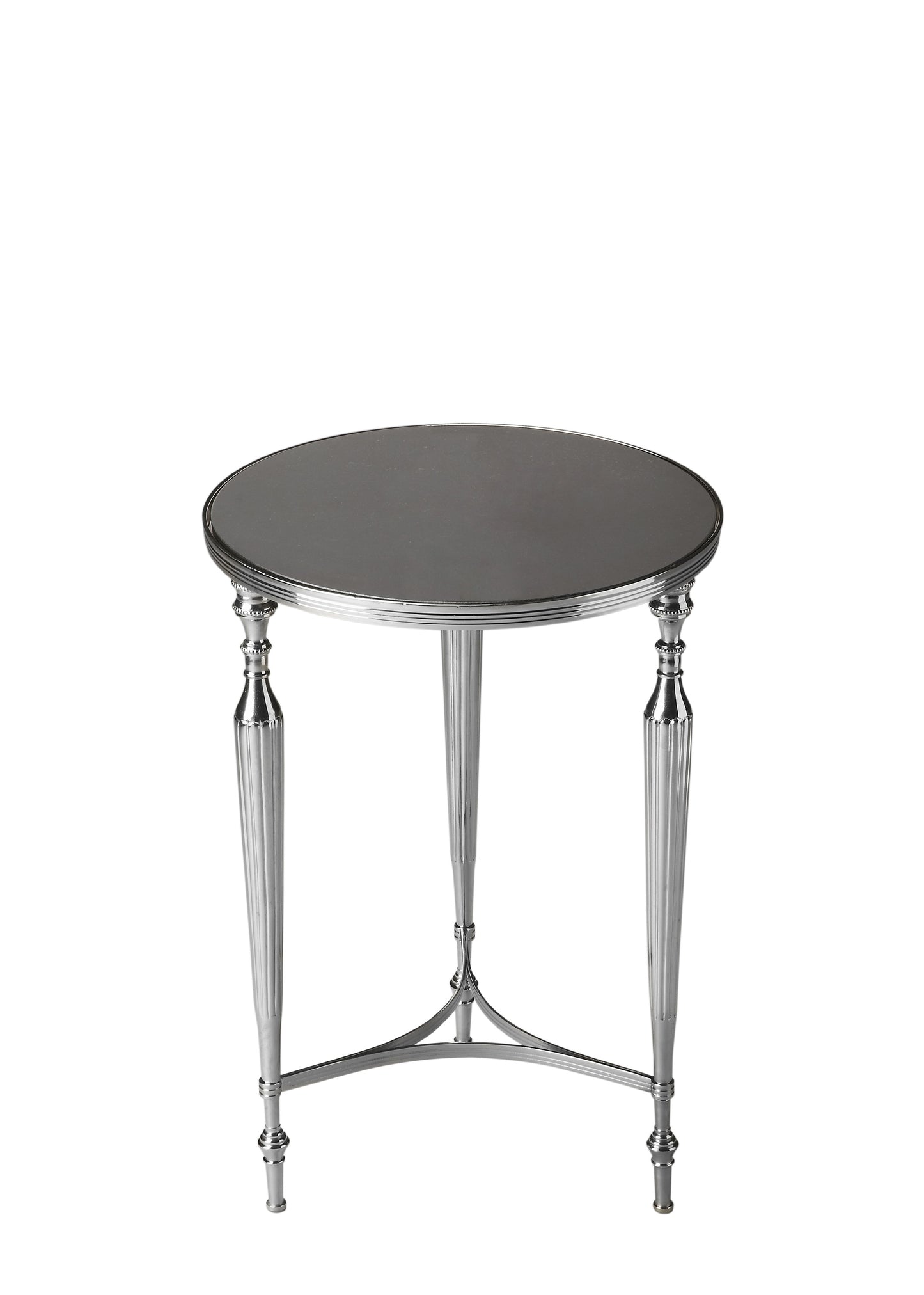 Butler Specialty Company Ciara 16.25 in. W Round Glass and Metal Side Table, Multi-Color