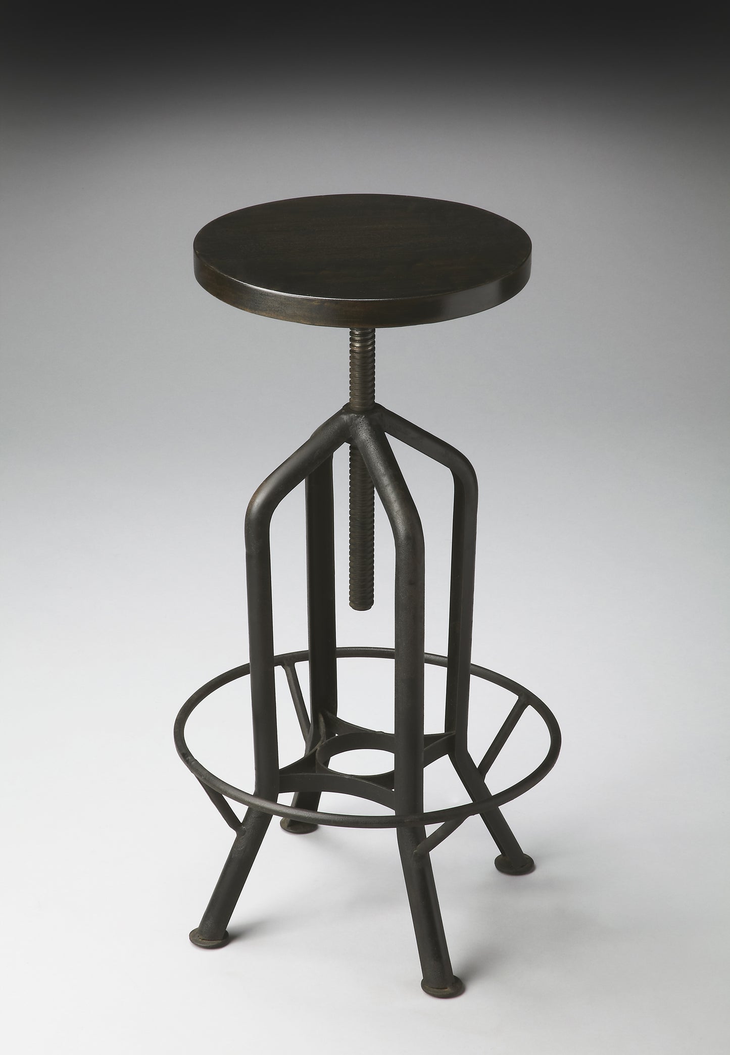 Hampton Iron Revolving Swivel 24" - 39" Bar Stool in Black 2883025