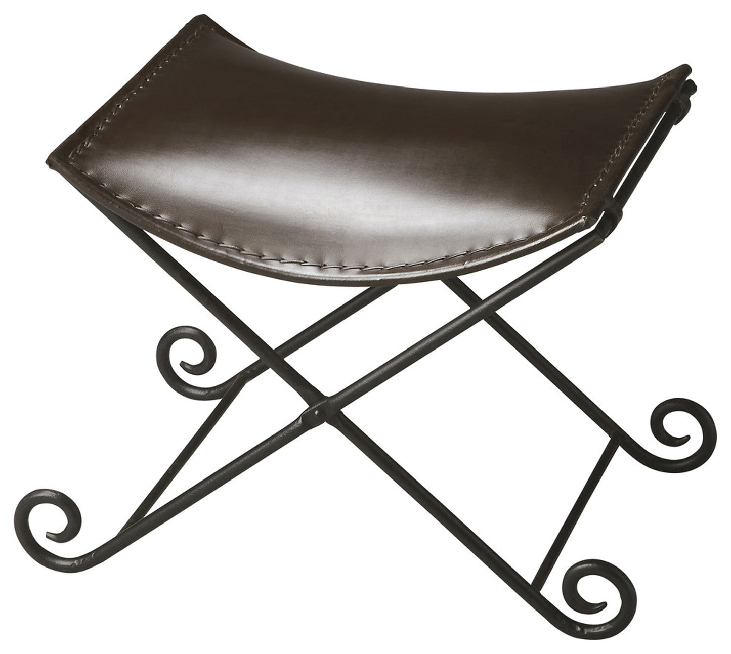 Jeremy Leather & Metal 22"W Stool in Multi-Color 2892025
