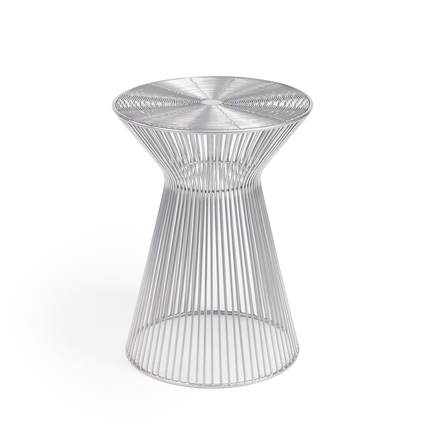 Butler Specialty Company Greeley 13.25 in. W Round All Metal Modern and Contemporary Side Table, Silver