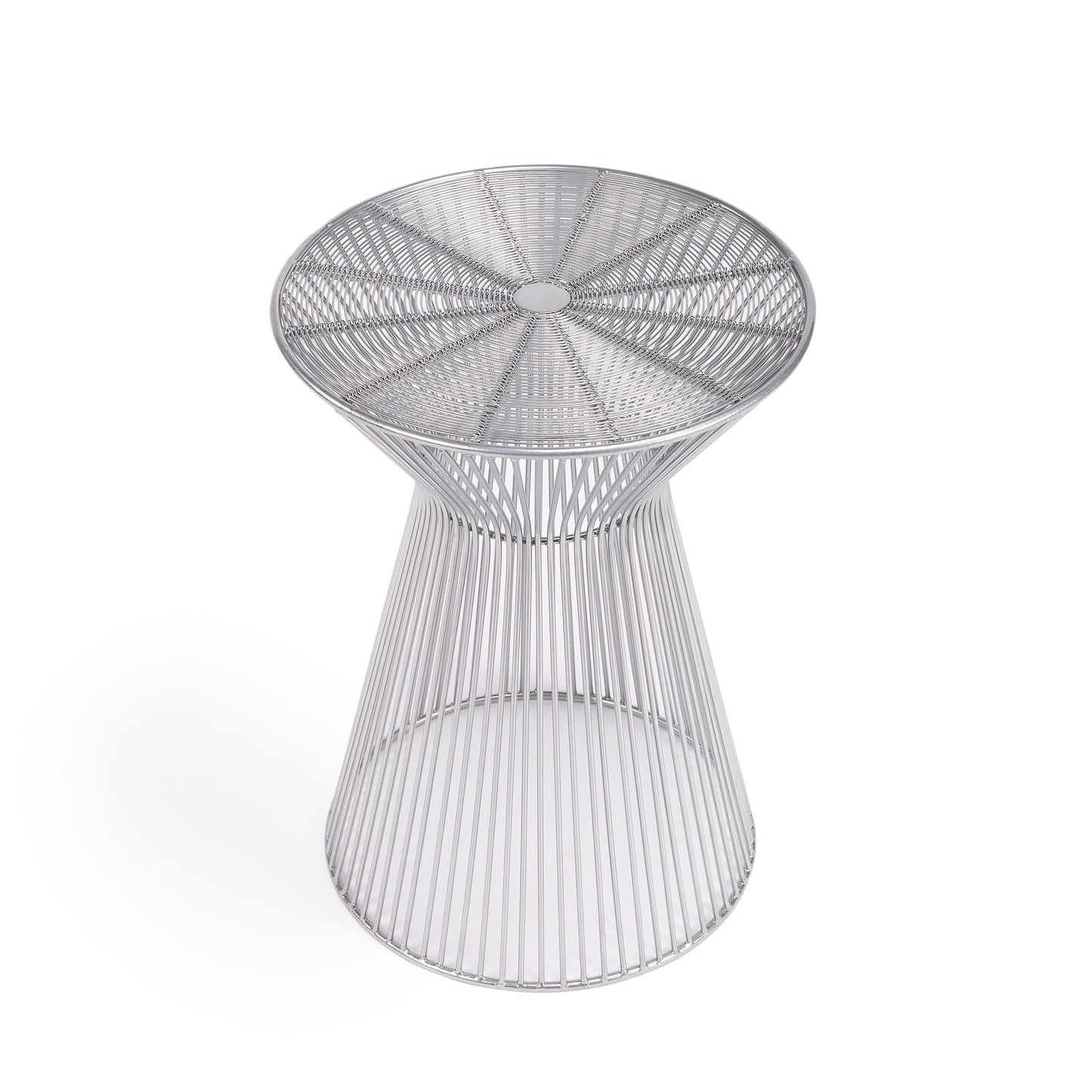 Butler Specialty Company Greeley 13.25 in. W Round All Metal Modern and Contemporary Side Table, Silver