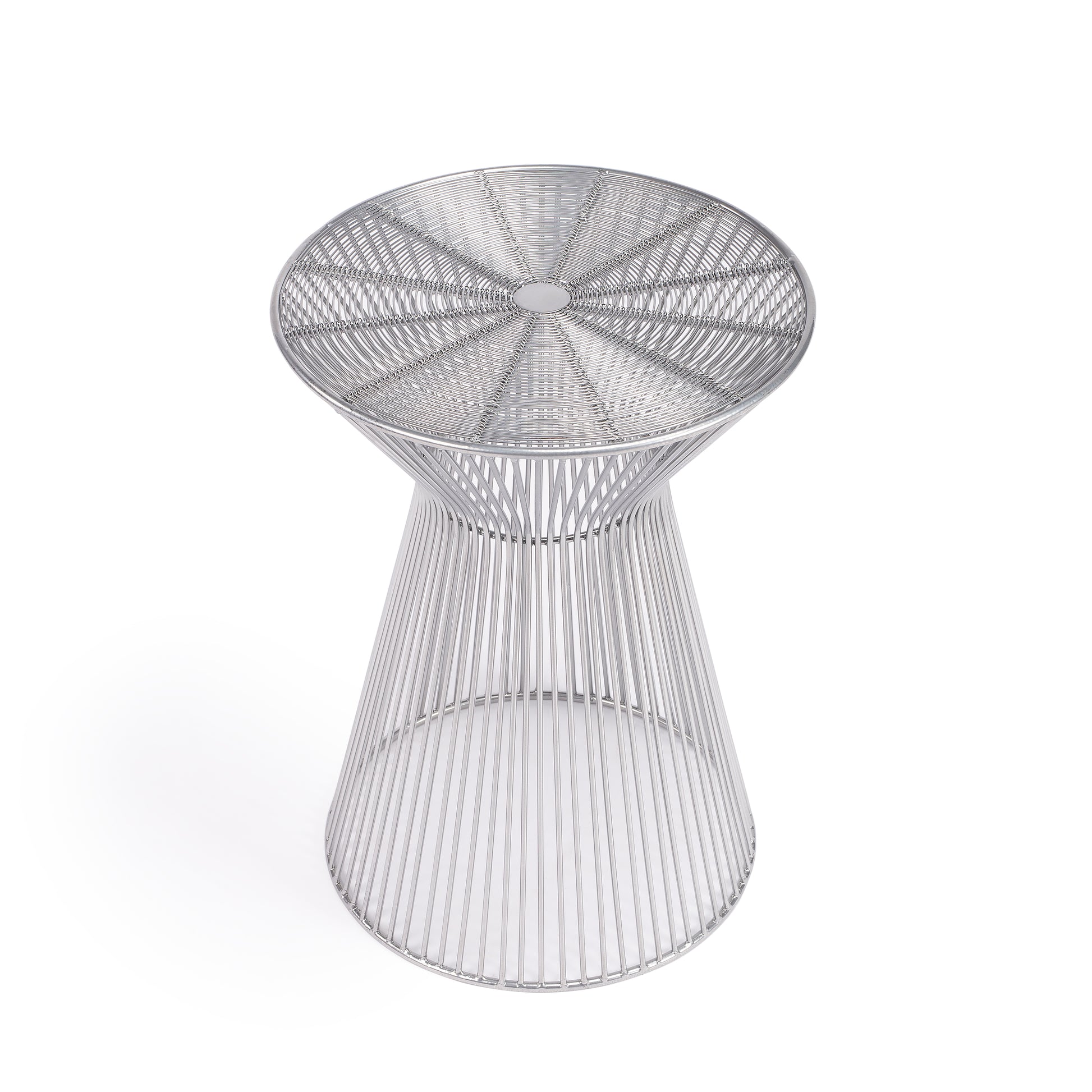 Butler Specialty Company Greeley 13.25 in. W Round All Metal Modern and Contemporary Side Table, Silver