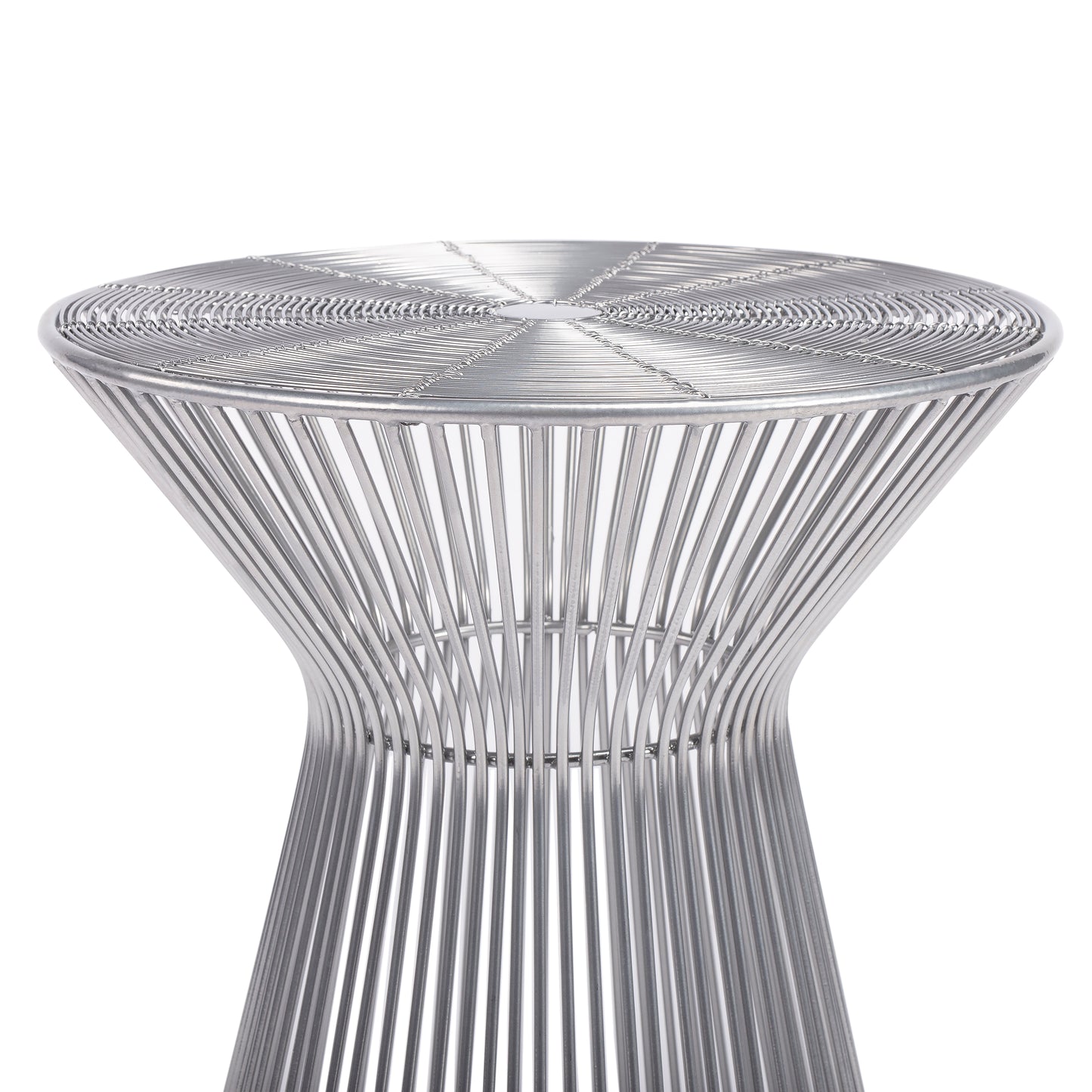 Butler Specialty Company Greeley 13.25 in. W Round All Metal Modern and Contemporary Side Table, Silver