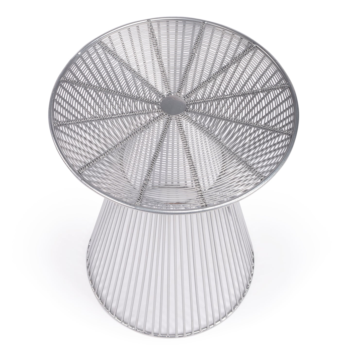 Butler Specialty Company Greeley 13.25 in. W Round All Metal Modern and Contemporary Side Table, Silver
