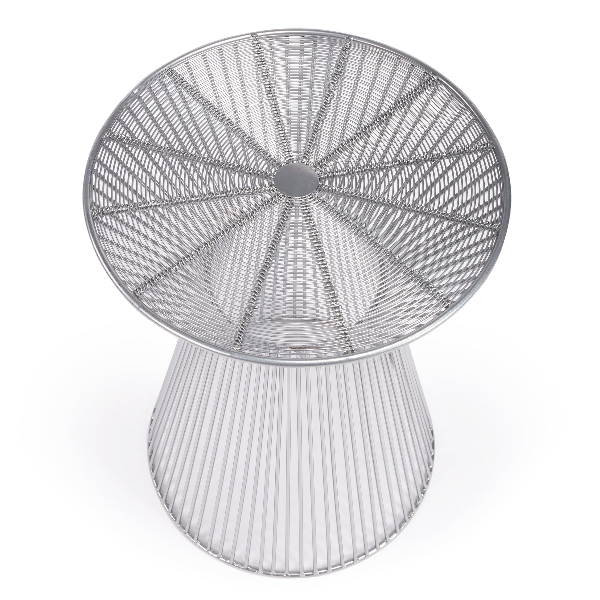 Butler Specialty Company Greeley 13.25 in. W Round All Metal Modern and Contemporary Side Table, Silver