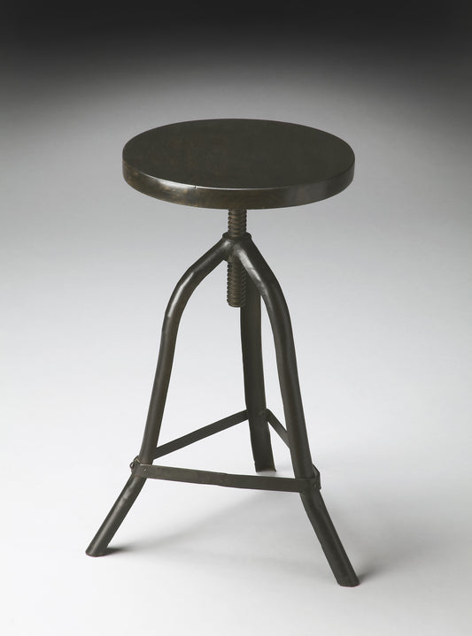 Butler Specialty Company Fullerton Round Adjustable Height Backless Stool, Black