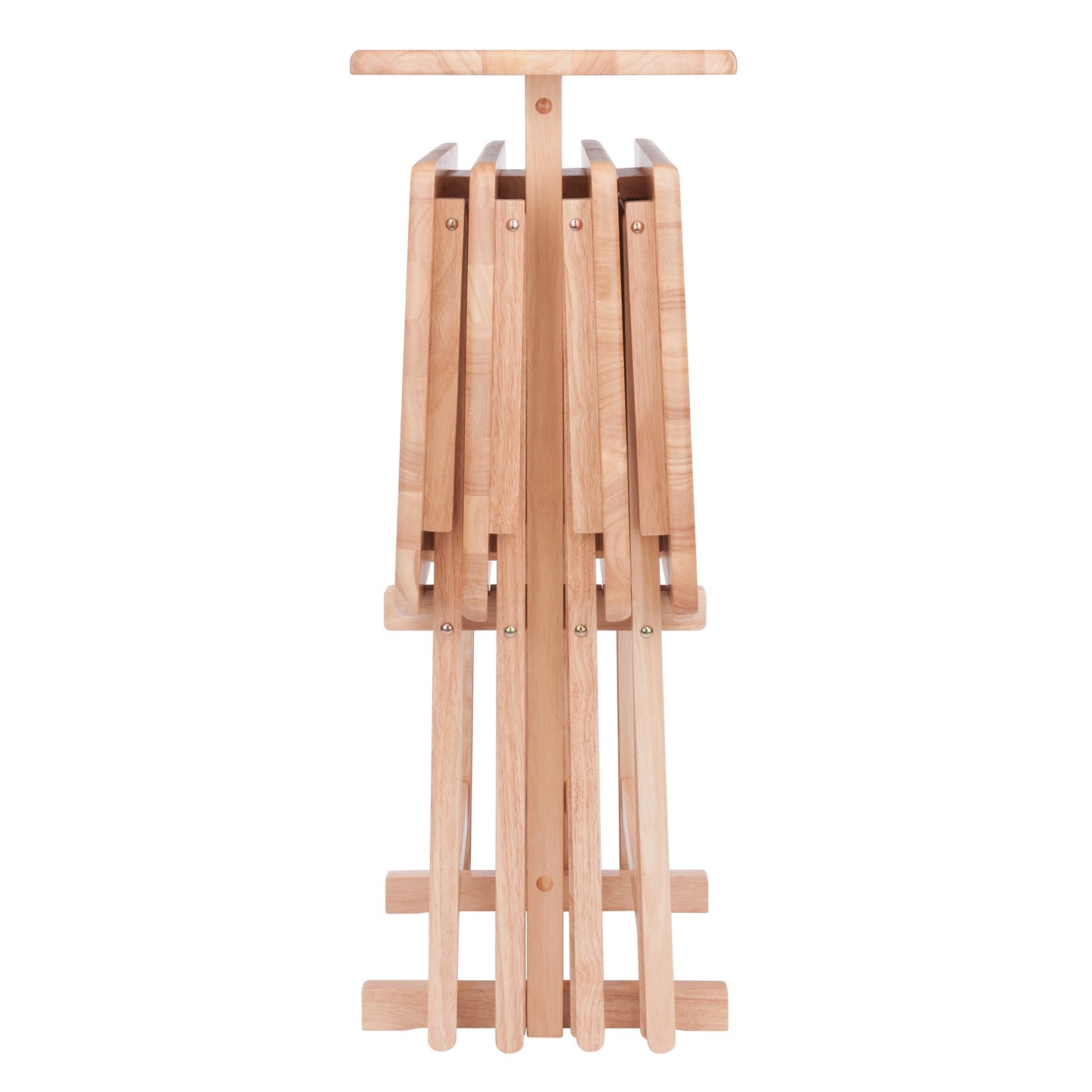 Riley 5-Pc Set Snack Table, Natural Finish