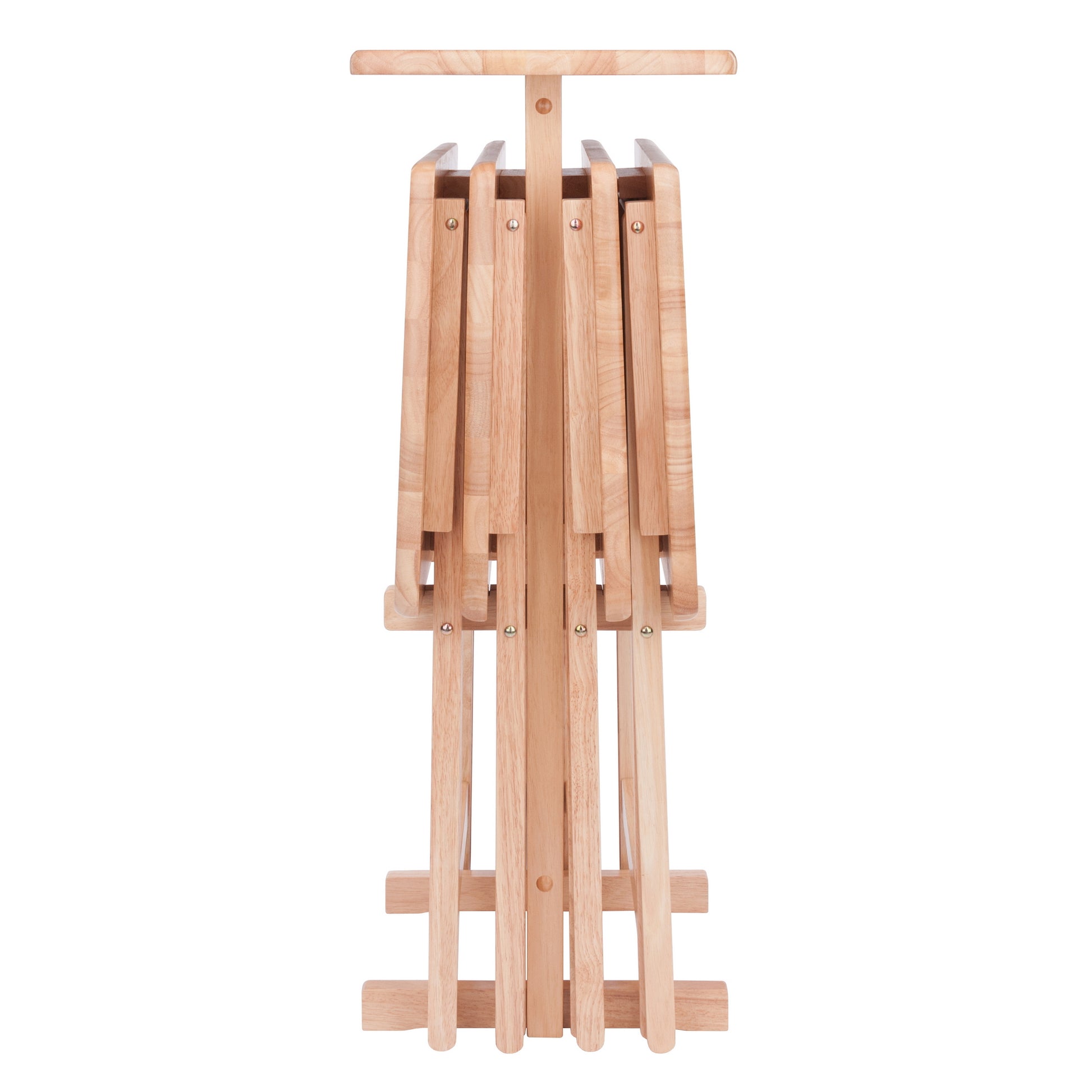 Riley 5-Pc Set Snack Table, Natural Finish
