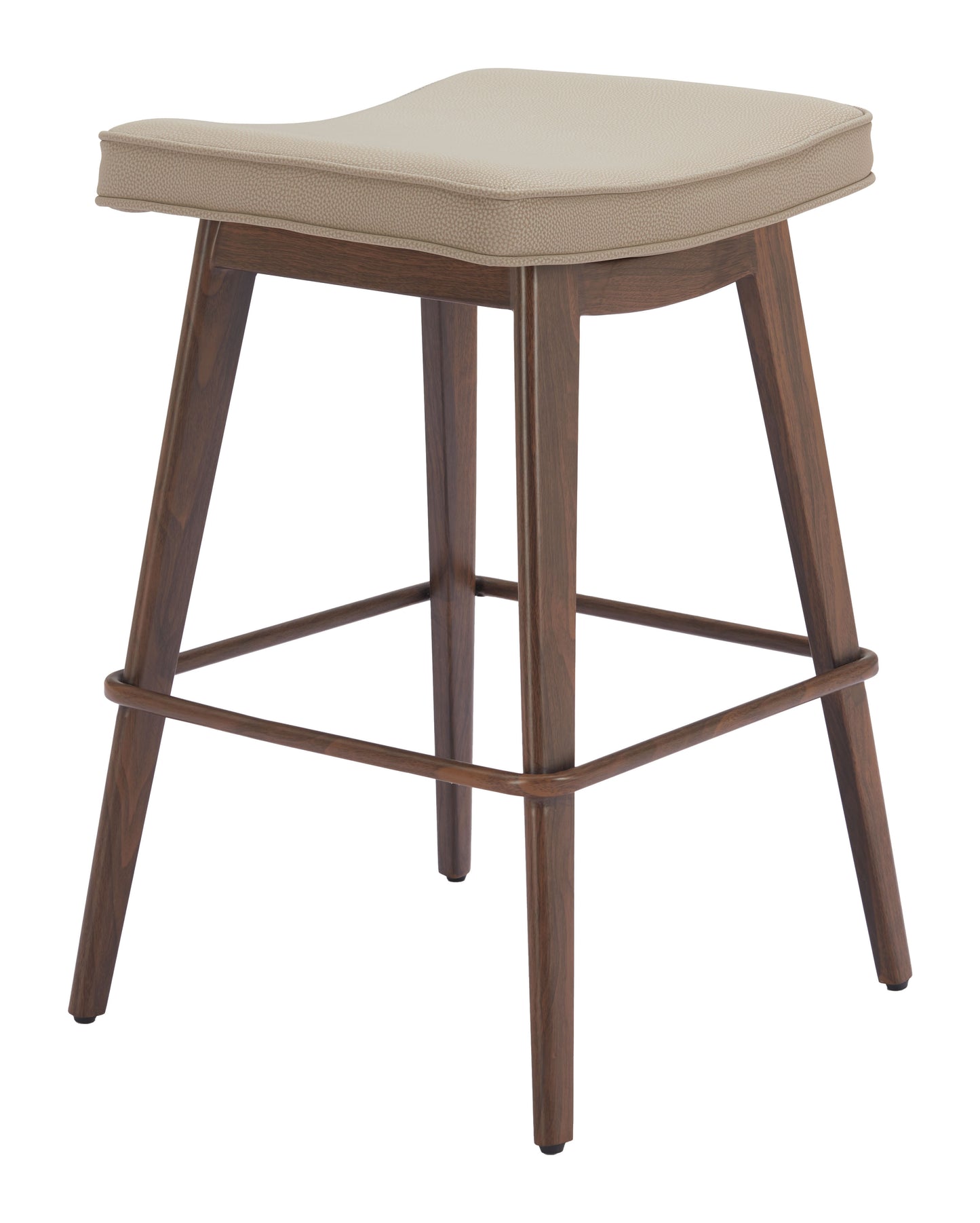 Divat Counter Stool (Set of 2) Beige & Walnut - 4