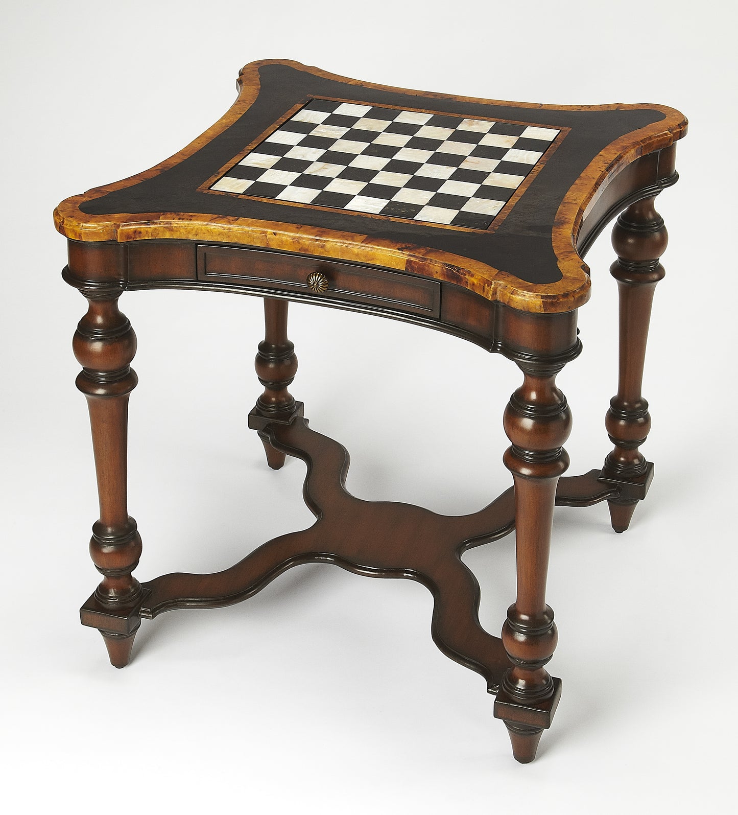 Butler Specialty Company Enrique 28 in. W Square Stone and Wood Traditional Game Table, Assorted