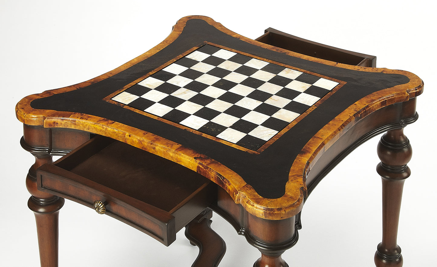 Butler Specialty Company Enrique 28 in. W Square Stone and Wood Traditional Game Table, Assorted