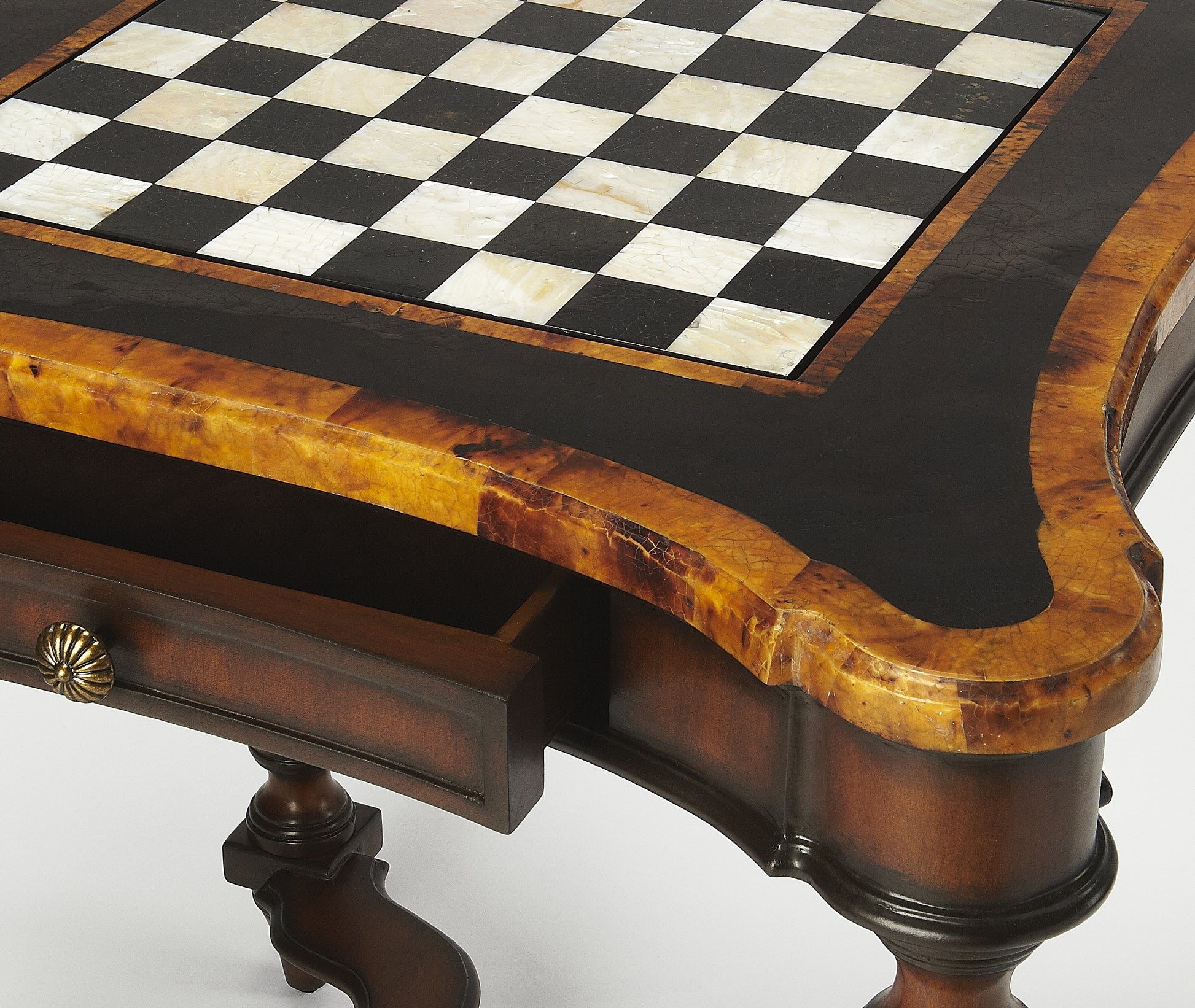 Butler Specialty Company Enrique 28 in. W Square Stone and Wood Traditional Game Table, Assorted