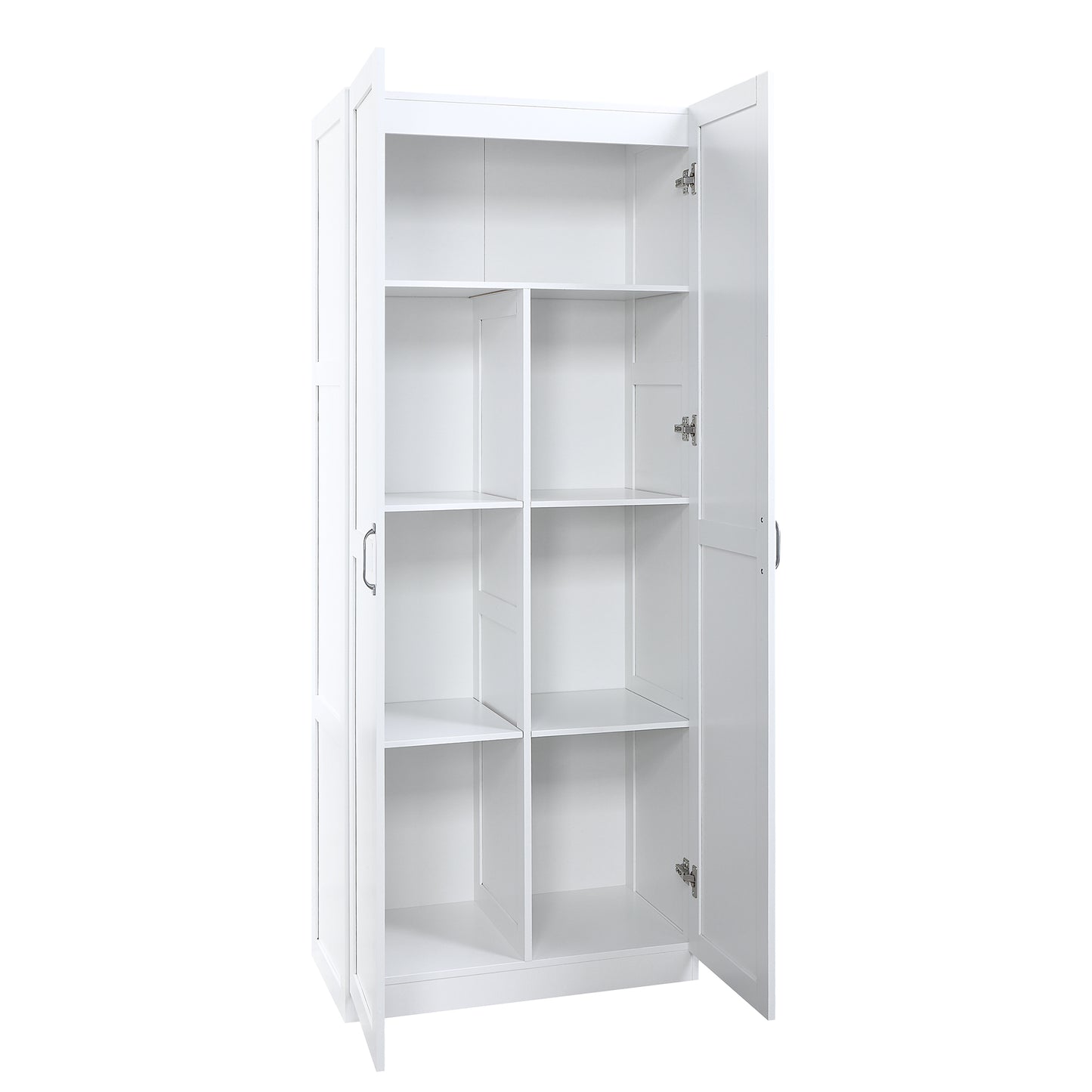 Cornelia Modern 30" Storage Cabinet in White (7-Shelf) 2BC-WH