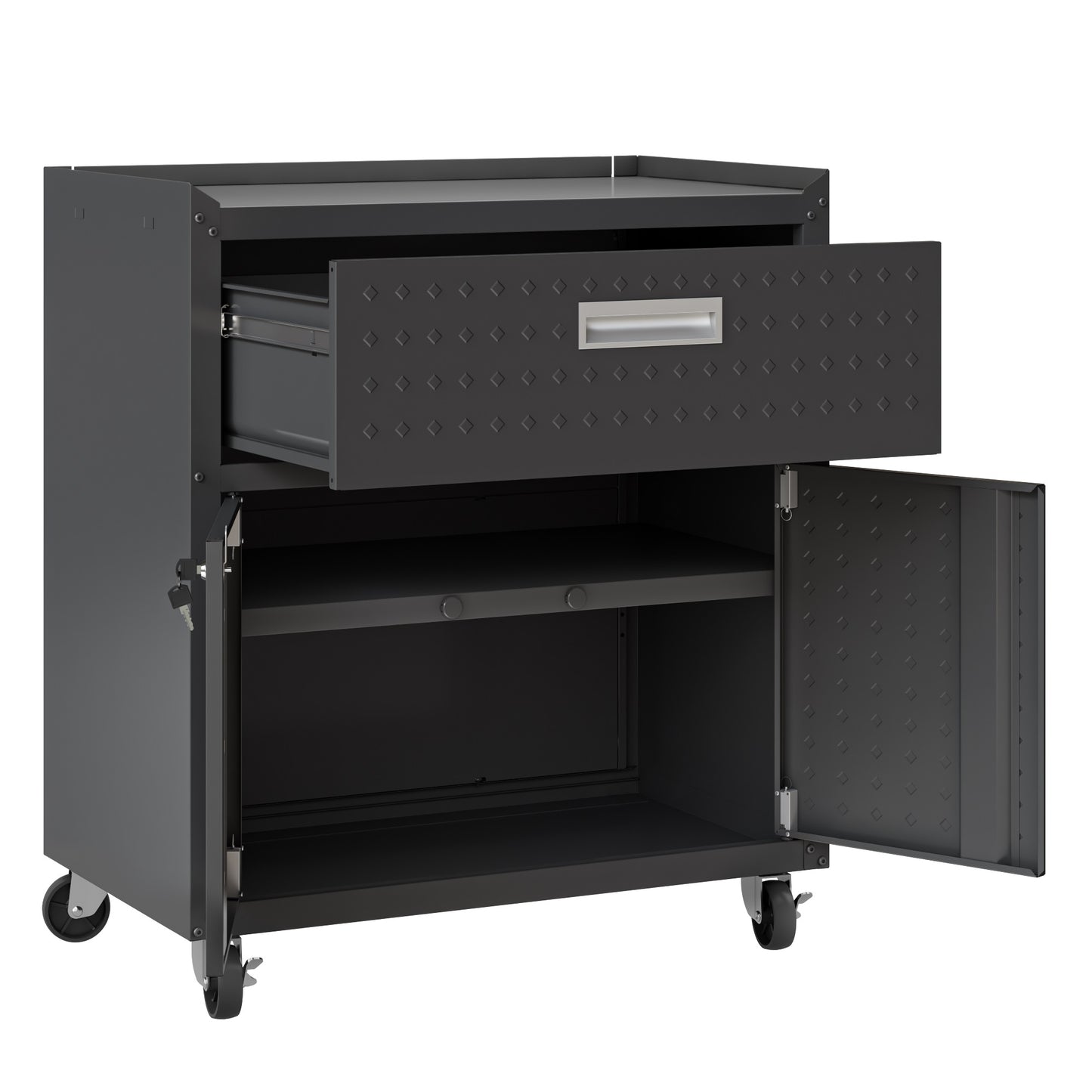 Fortress Modern 30" Rolling Garage Cabinet in Charcoal Gray 2GMCC-CH