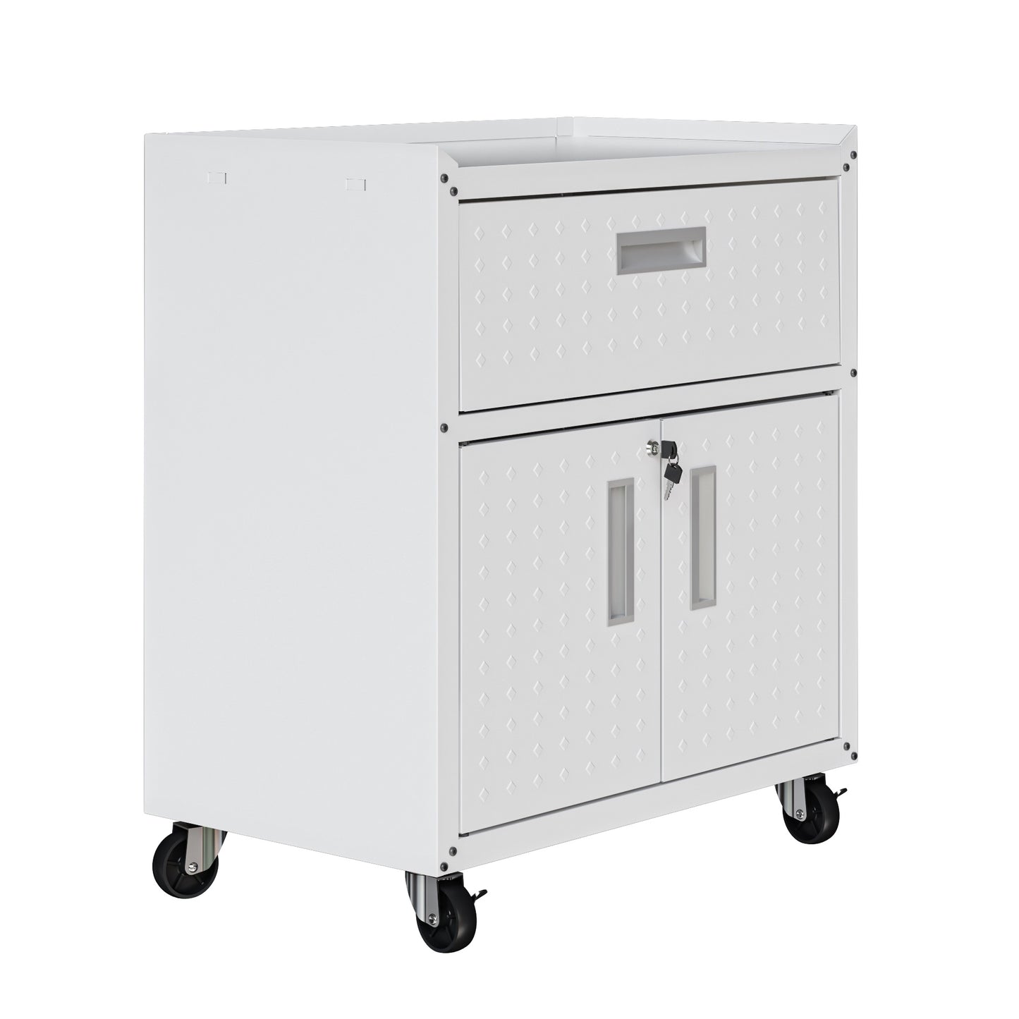 Fortress Modern 30" Rolling Garage Cabinet in White 2GMCC-WH