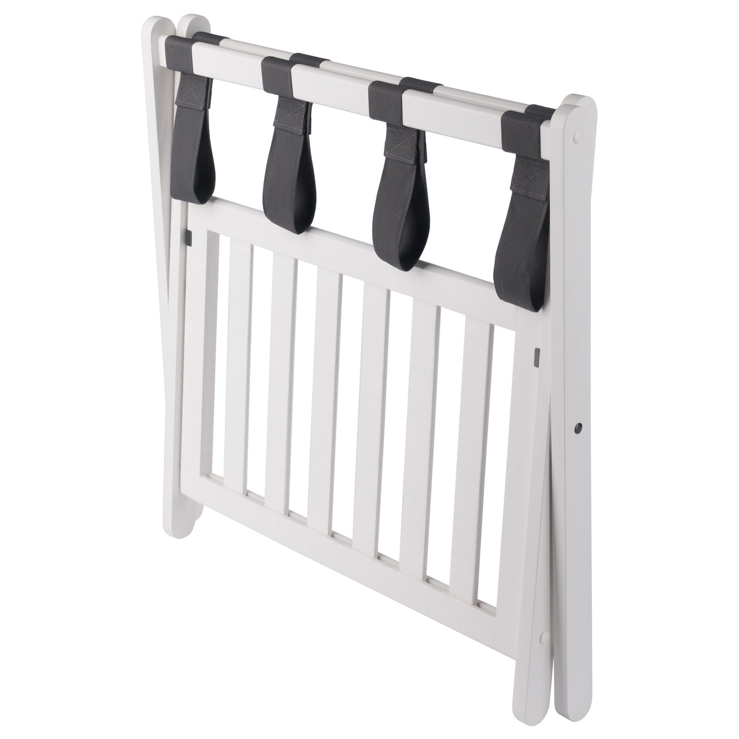 Reese Luggage Rack with Shelf, White